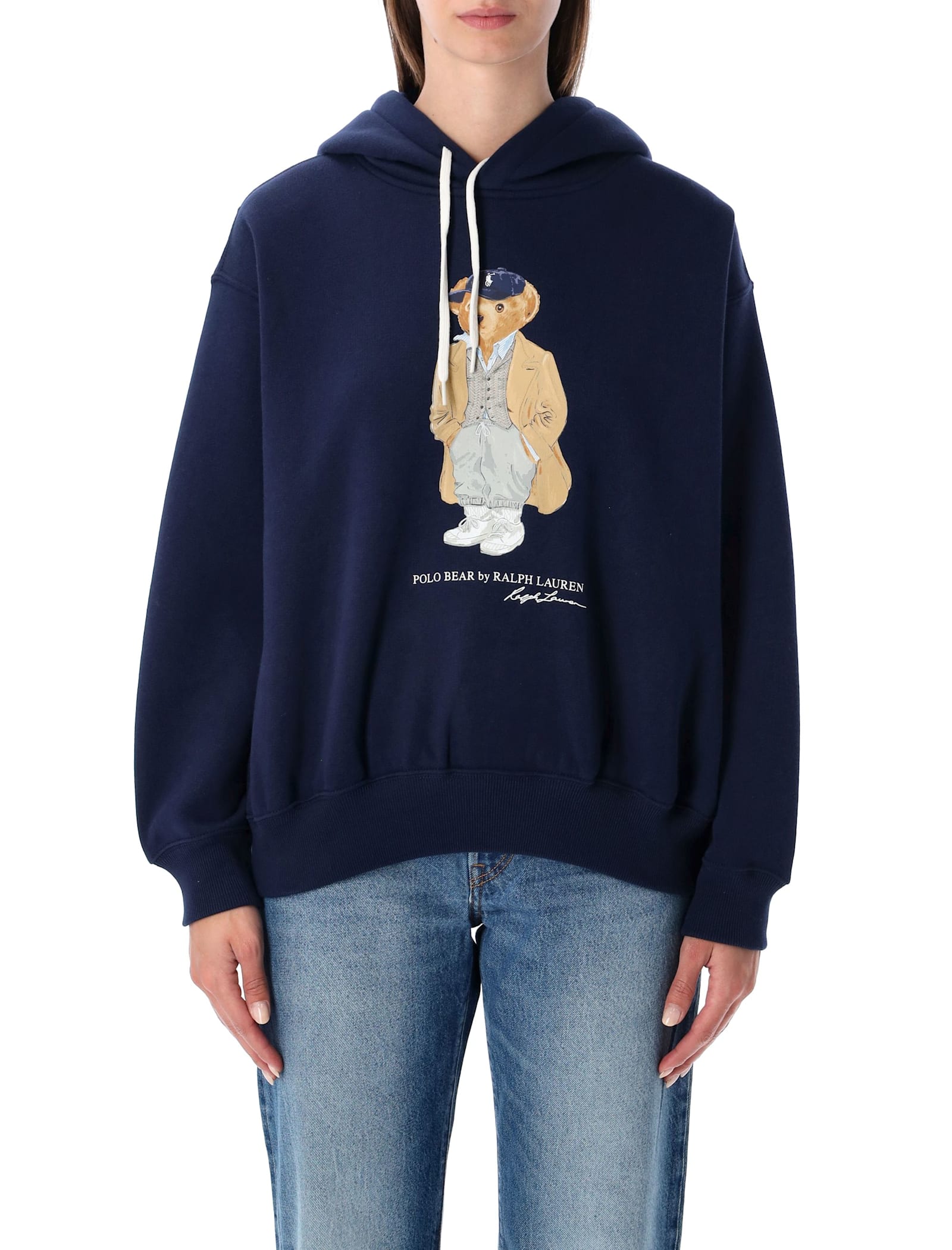 Polo Ralph Lauren Polo Bear Navy Fleece Hoodie In Blue