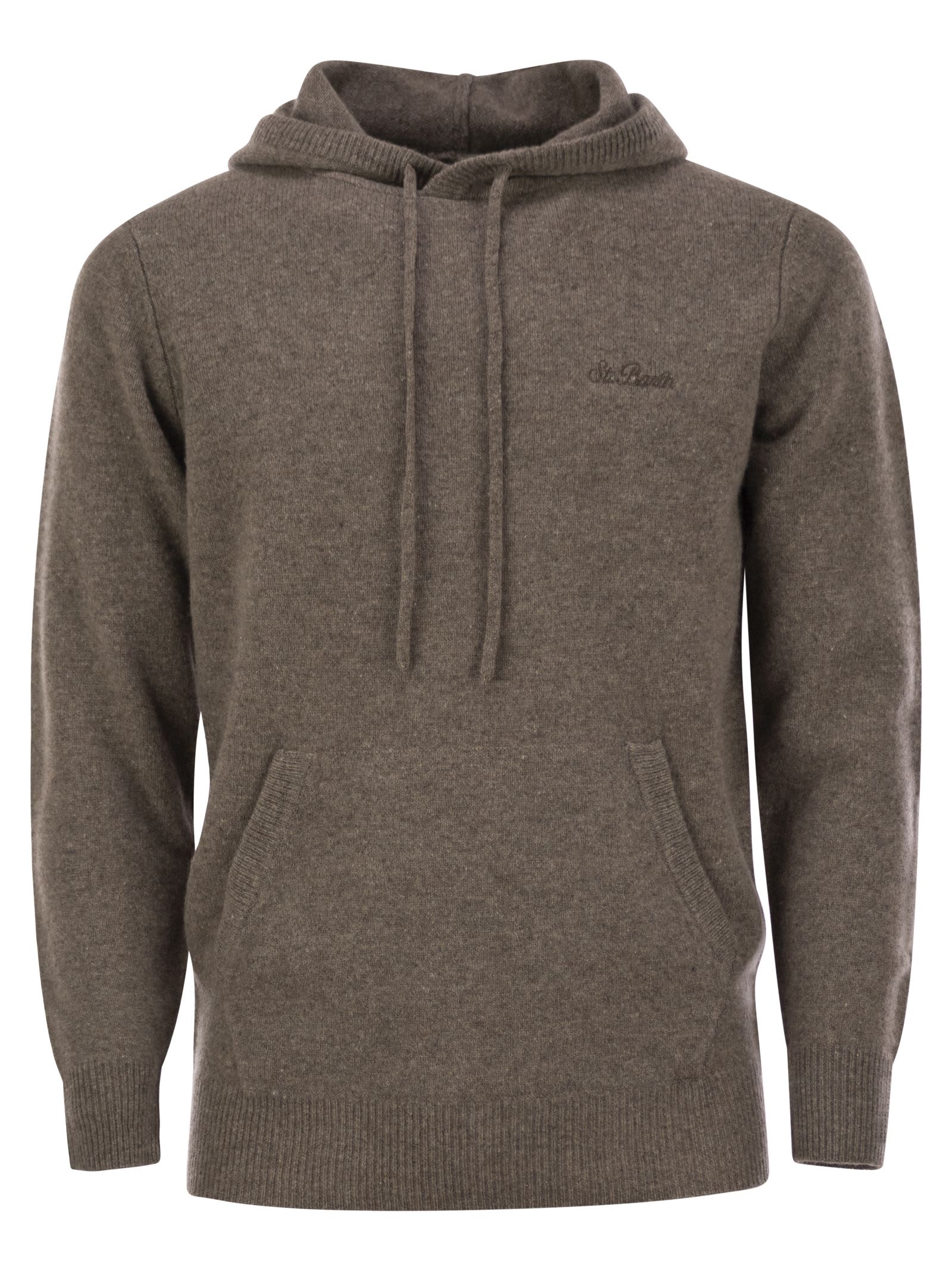 Mc2 Saint Barth Mahony - Hooded Lambswool Jumper In Hazelnut