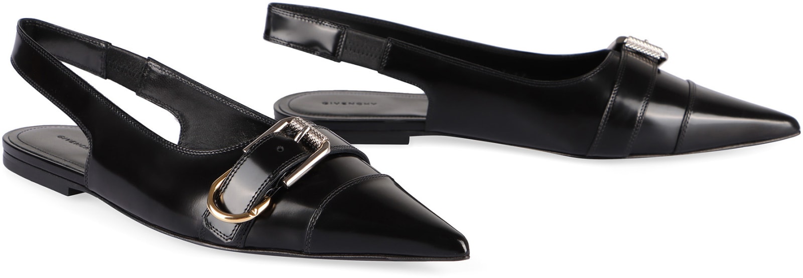 Shop Givenchy Voyou Leather Slingback Pumps In Black