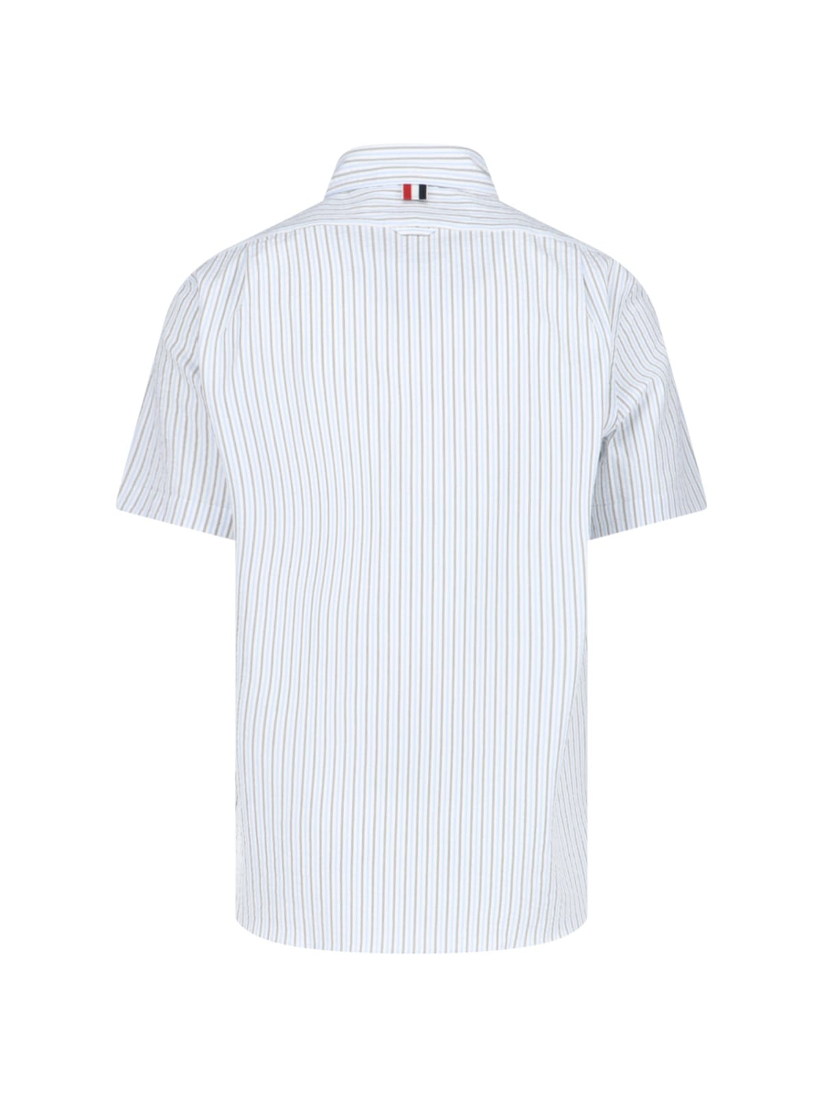 Shop Thom Browne Striped Shirt In Light Blue