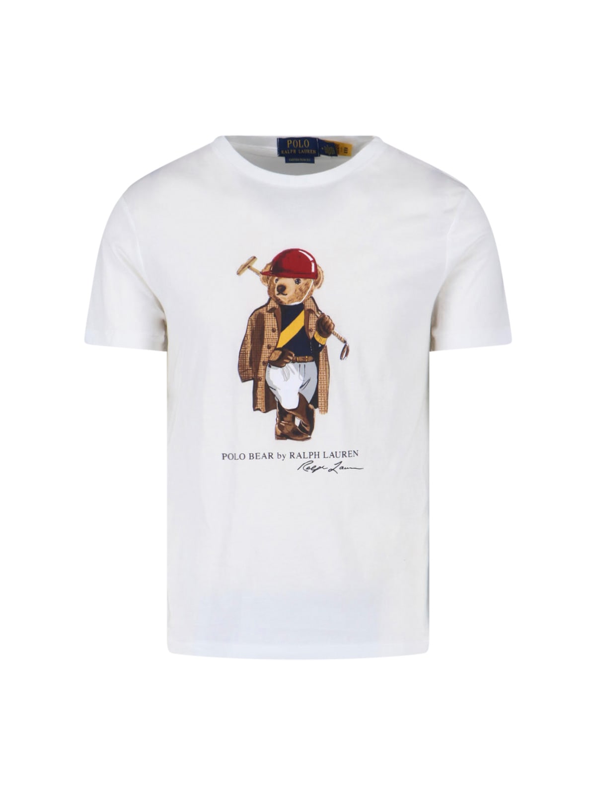 Polo Ralph Lauren Short Sleeve Jersey Knit Novelty Polo Society Bear Tee In White