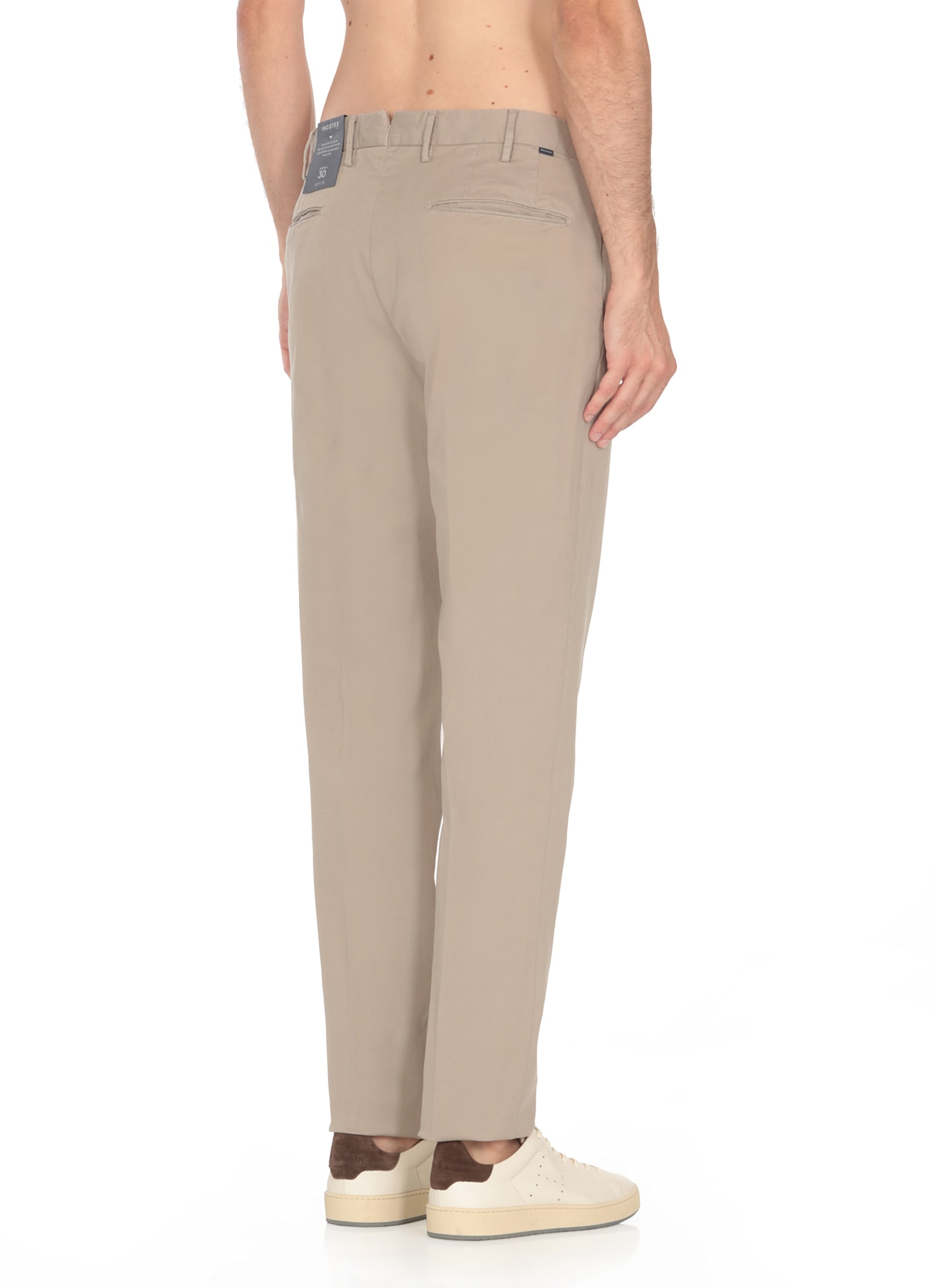 Shop Incotex Cotton Pants In Grey