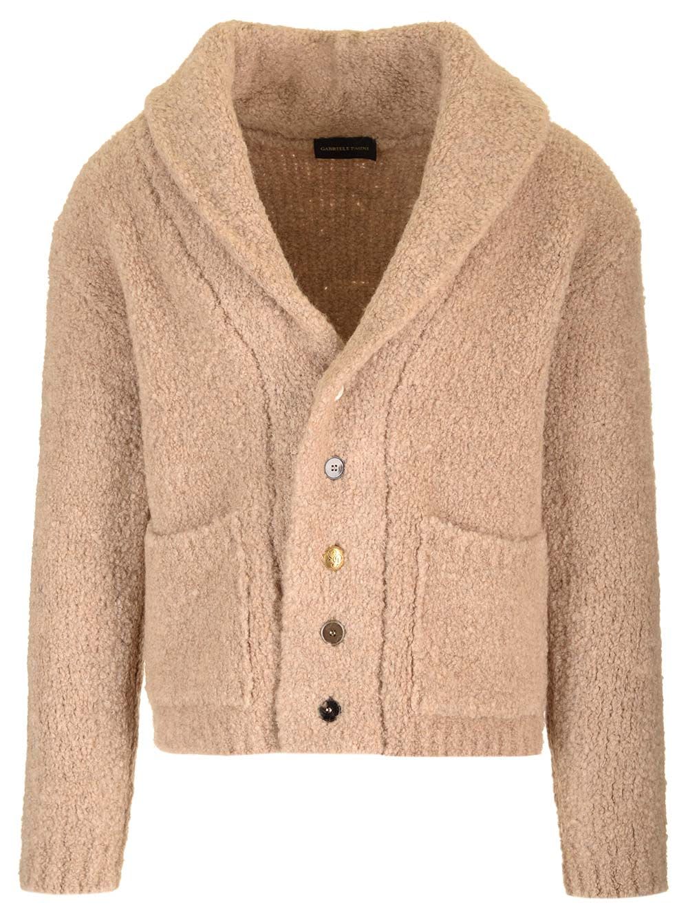 Gabriele Pasini Cardigan Scialle Boucle In Gold