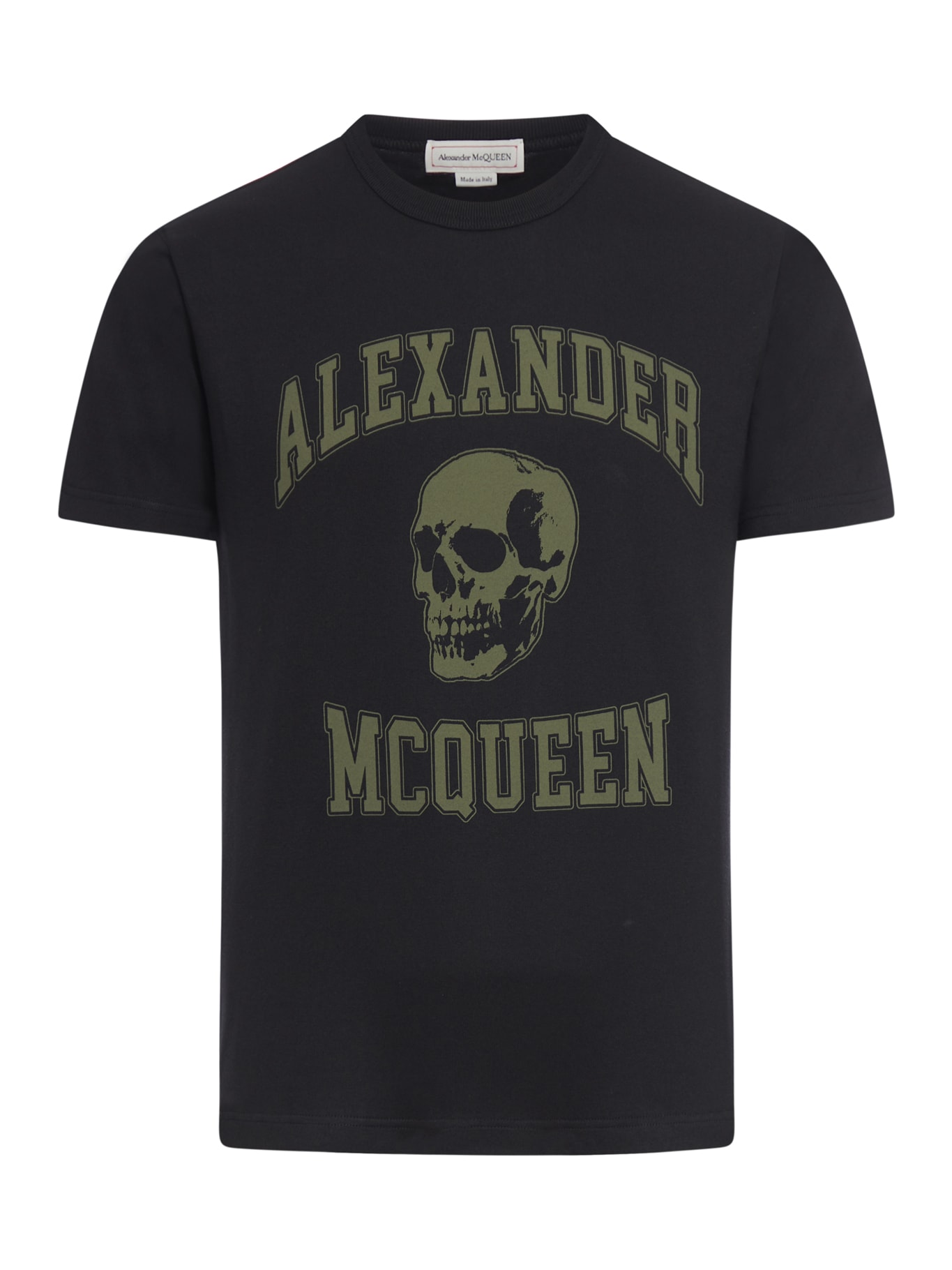 Alexander Mcqueen T-shirt In Black Khaki