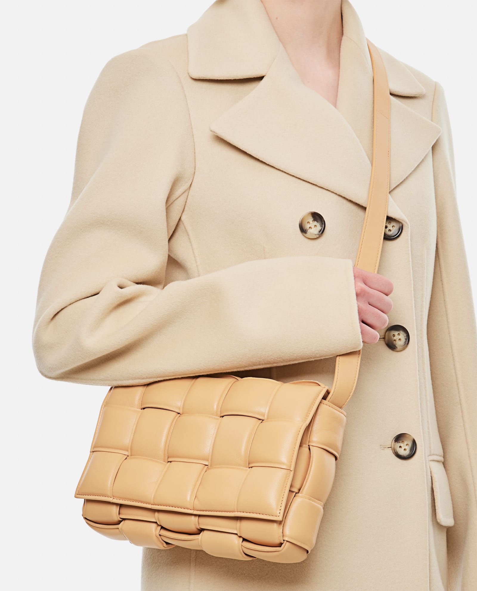 Bottega Veneta Padded Cassette Bag In Beige