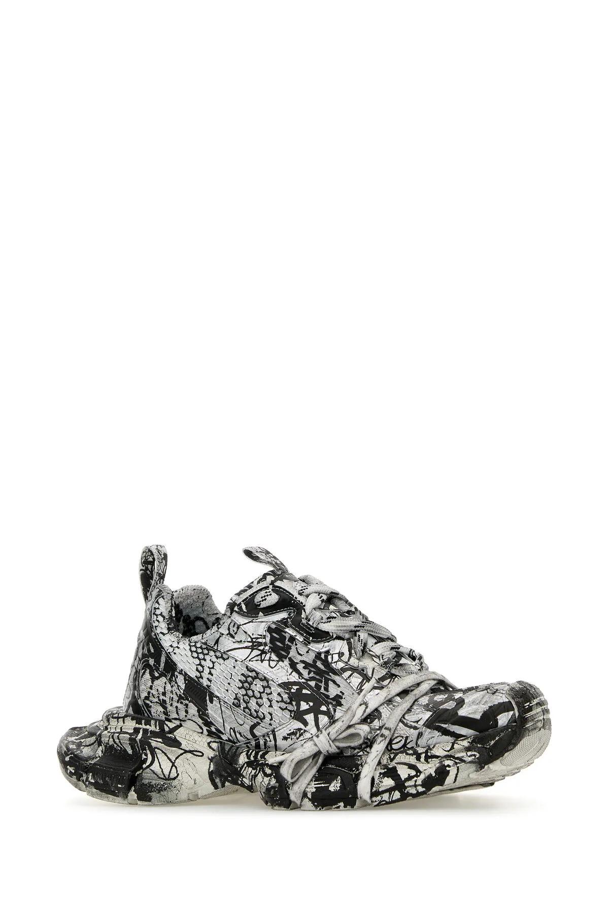 Shop Balenciaga Printed Mesh And Rubber 3xl Sneakers In White Black