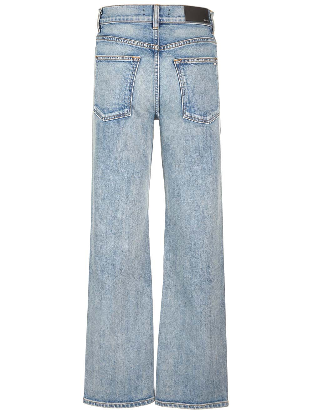 Shop Amiri Straight Leg Jeans In Light Blue