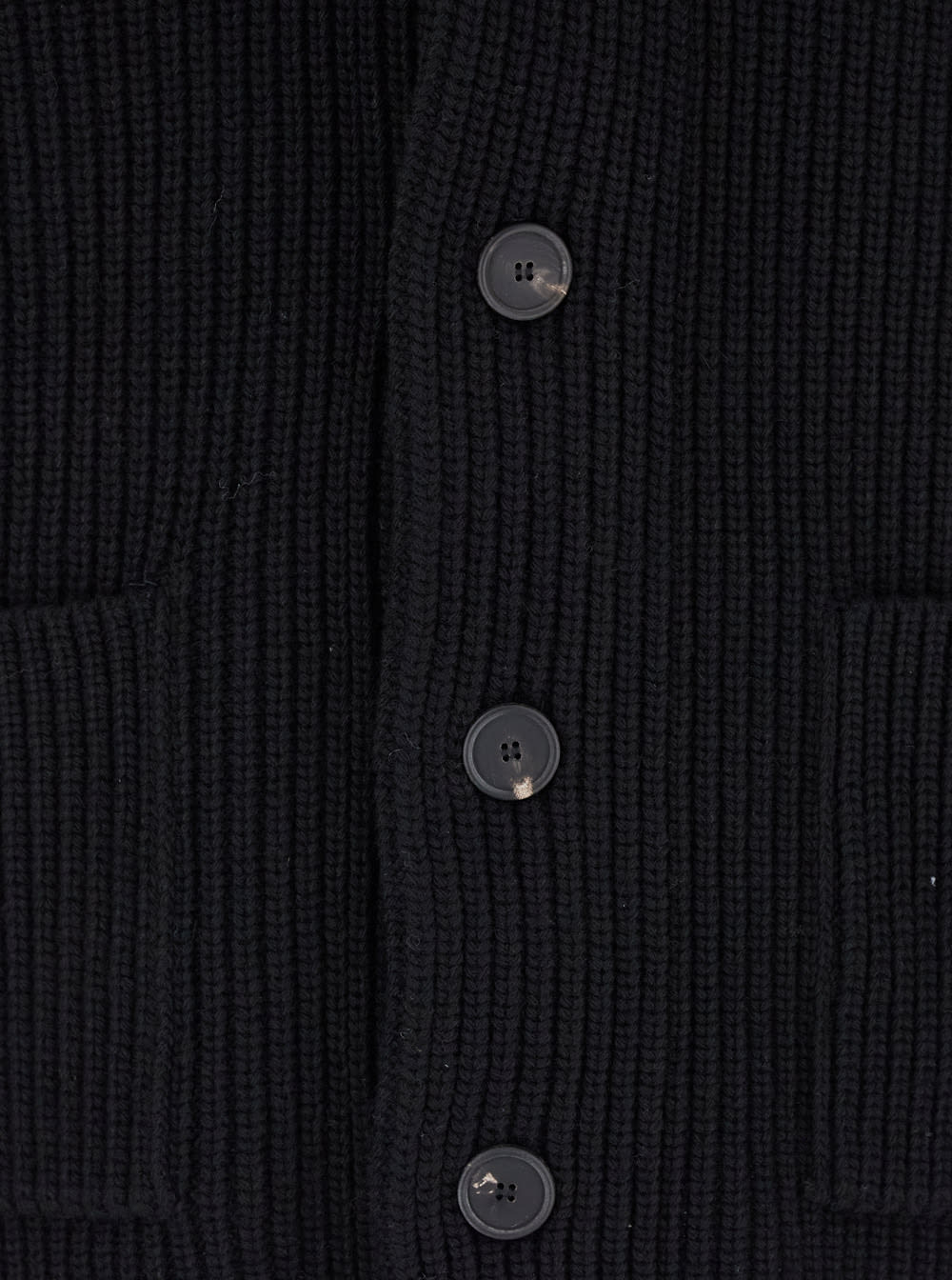 Shop Tagliatore Black Cardigan With Shawl Collar In Ribbed Wool Man