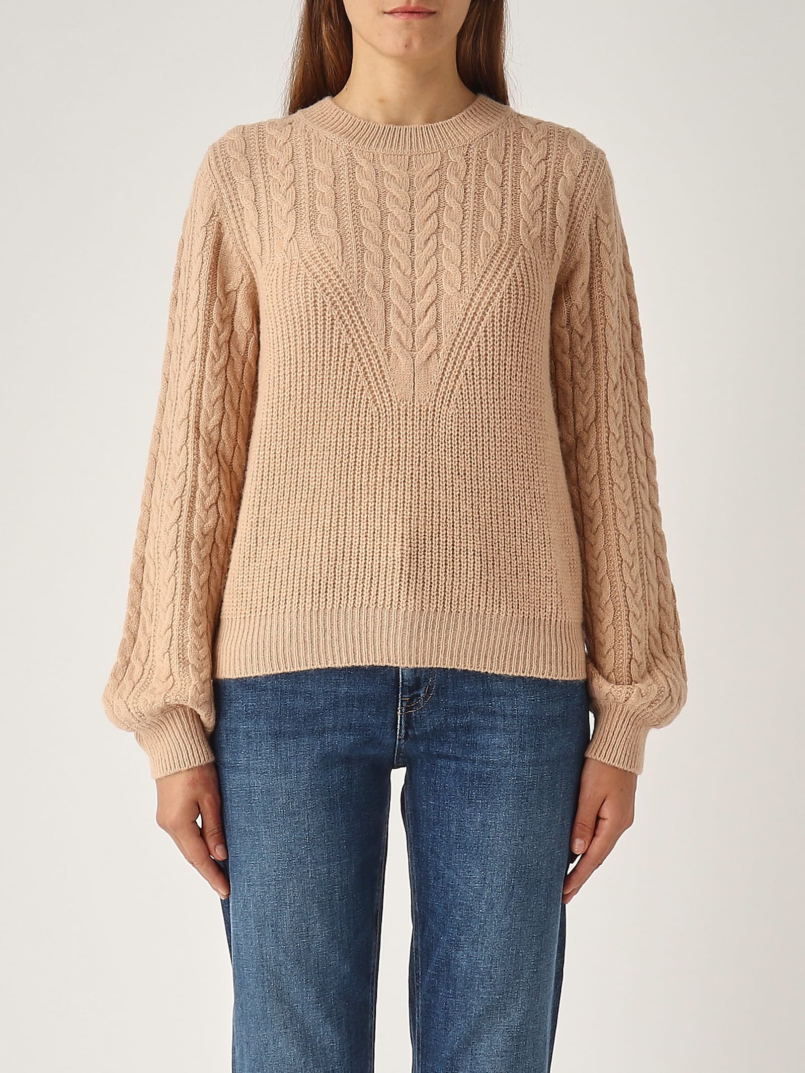 Shop Twinset Wool Sweater In Sabbia