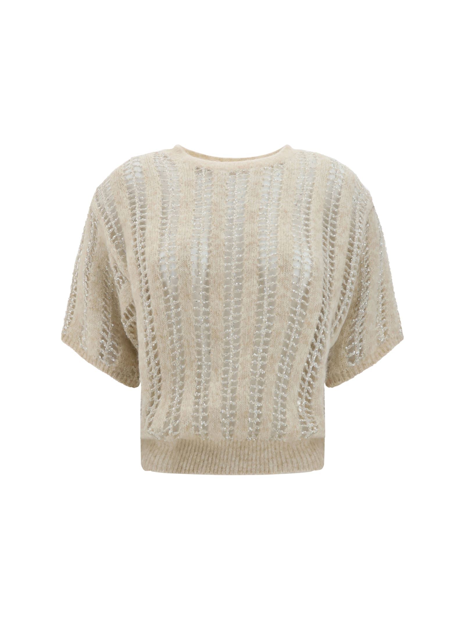 Brunello Cucinelli Sweater In Beige+stracciatella+seashell