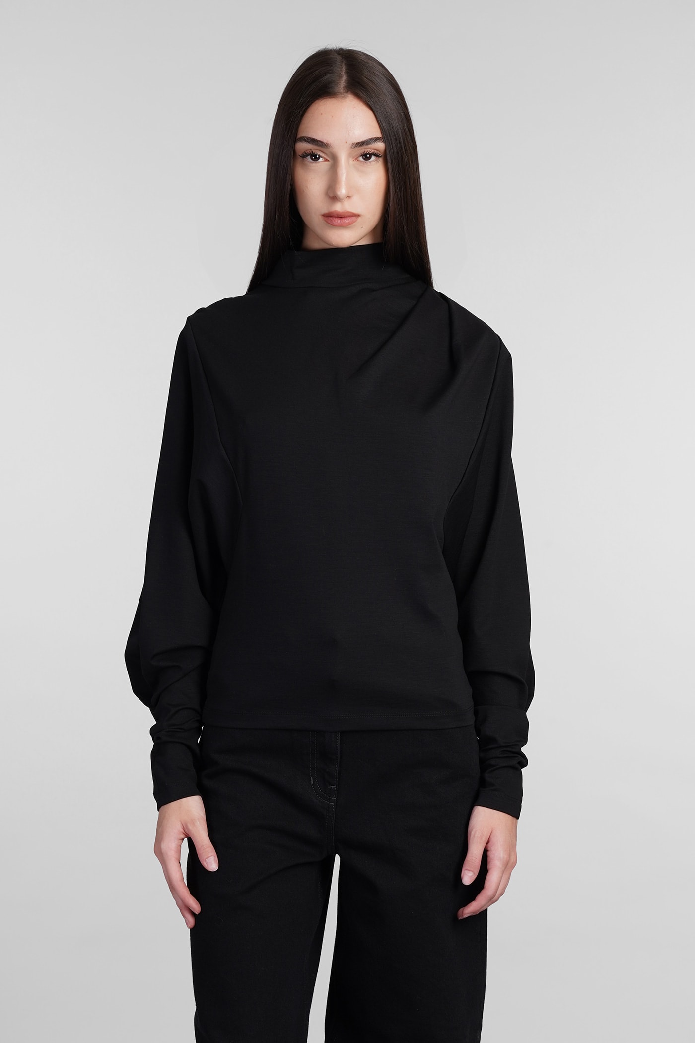 Melisso Topwear In Black Wool And Polyester