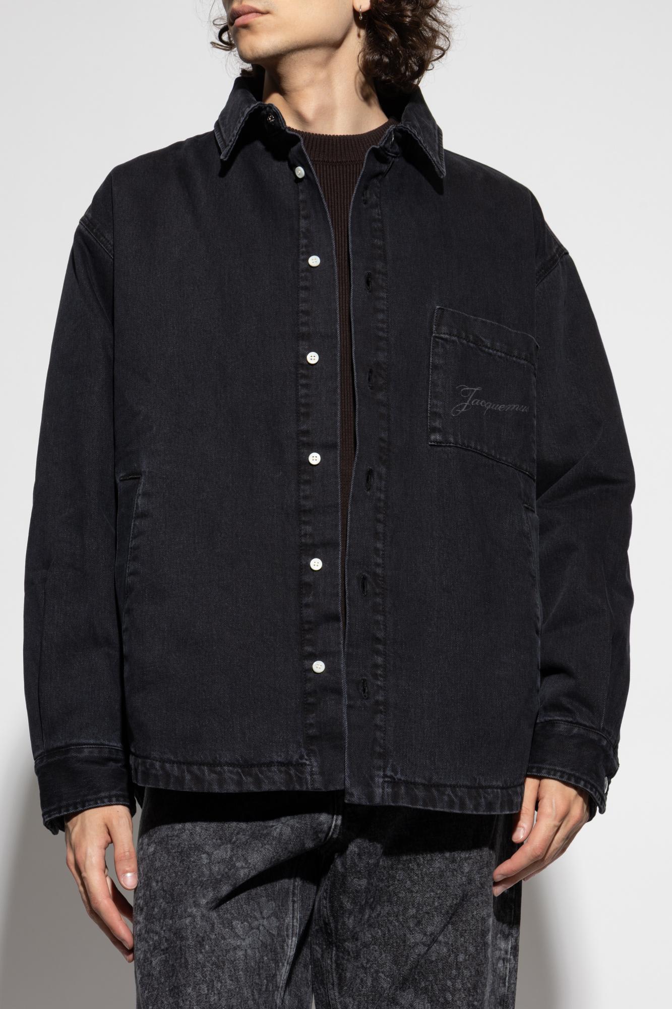 Jacquemus La Chemise Boulanger Quilted Denim Jacket In Black