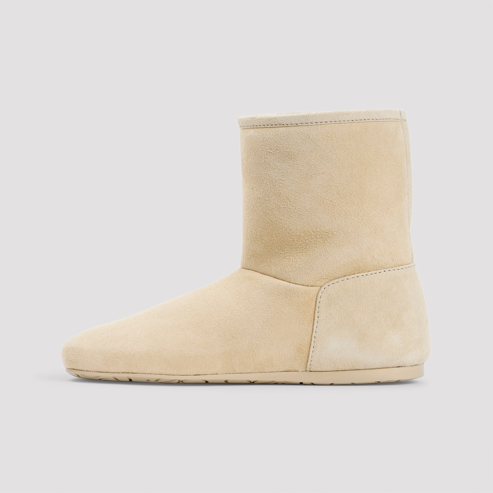 Shop Loewe Lago Suede Boots In Medium Concealer