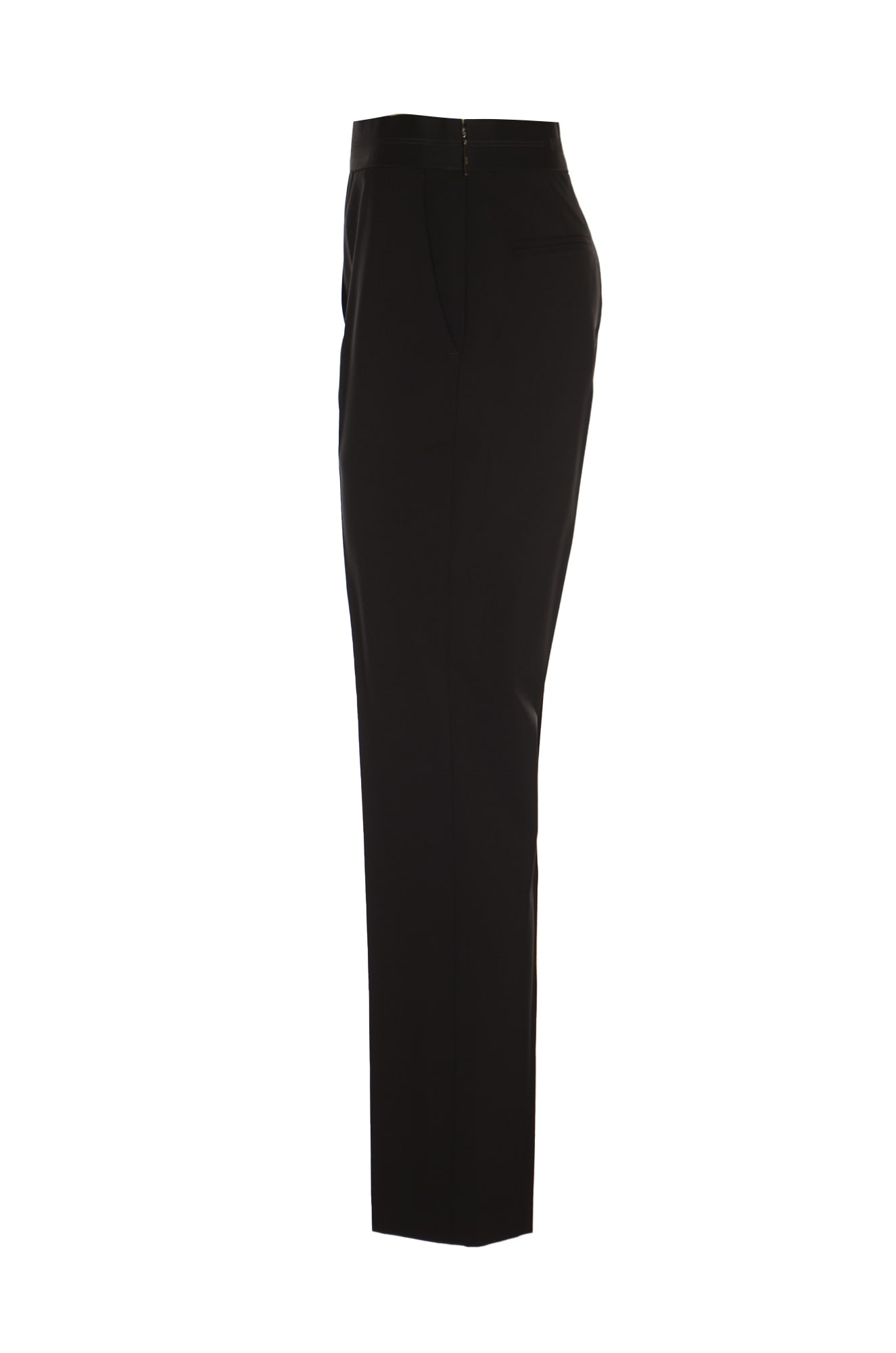 Shop Msgm Logo Fitted Trousers In Black