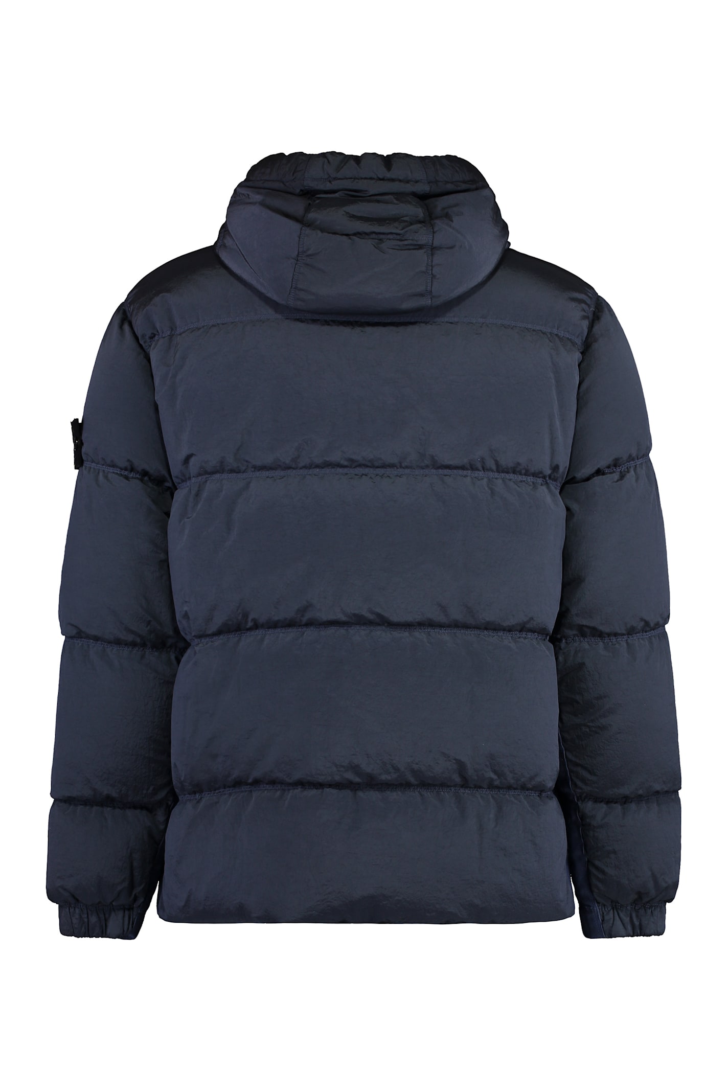 Stone Island Recycled Fabric Quilted Down Jacket With Hood In Blue