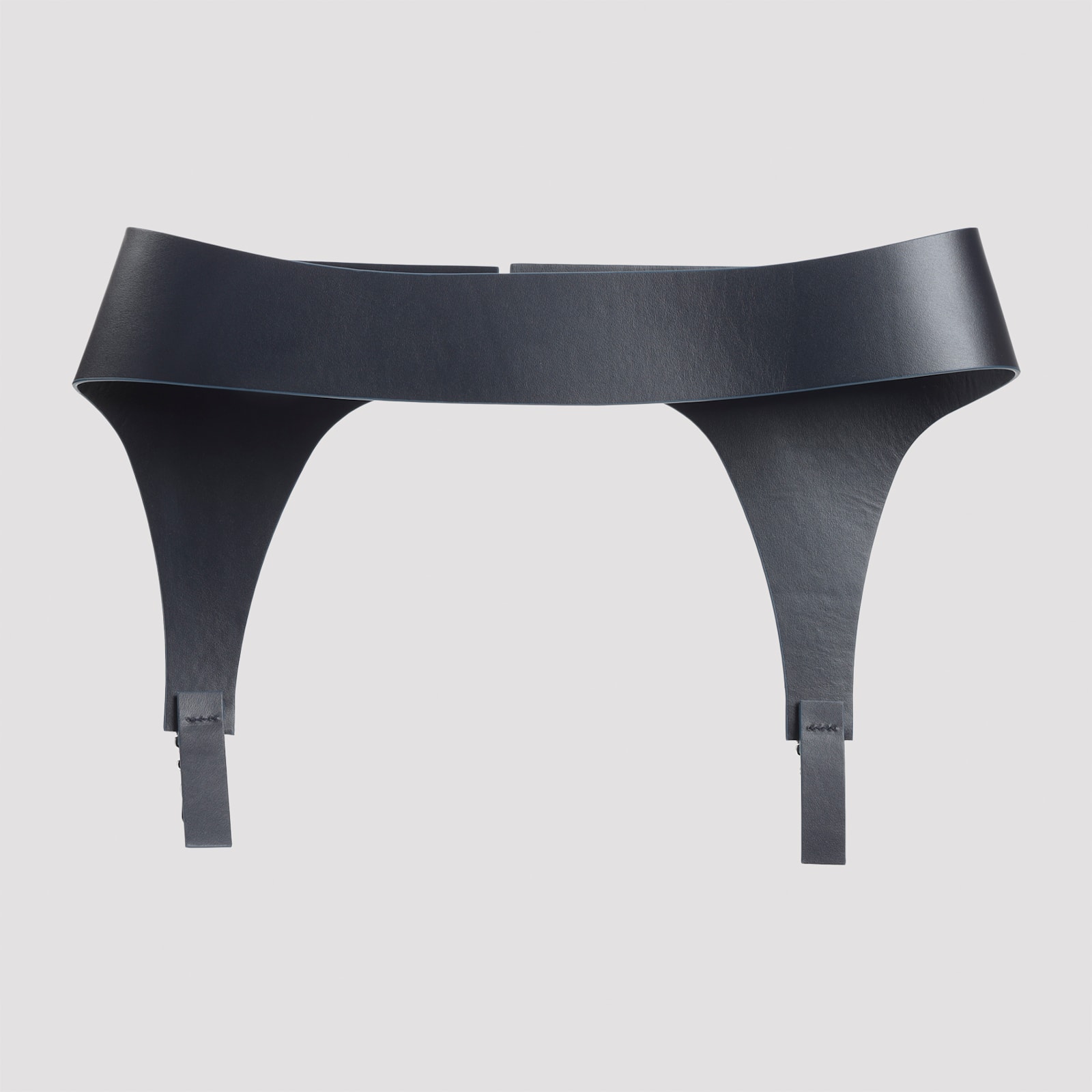 Jean Paul Gaultier Adjustable Leather Garter Belt With Metal Hardware In Black