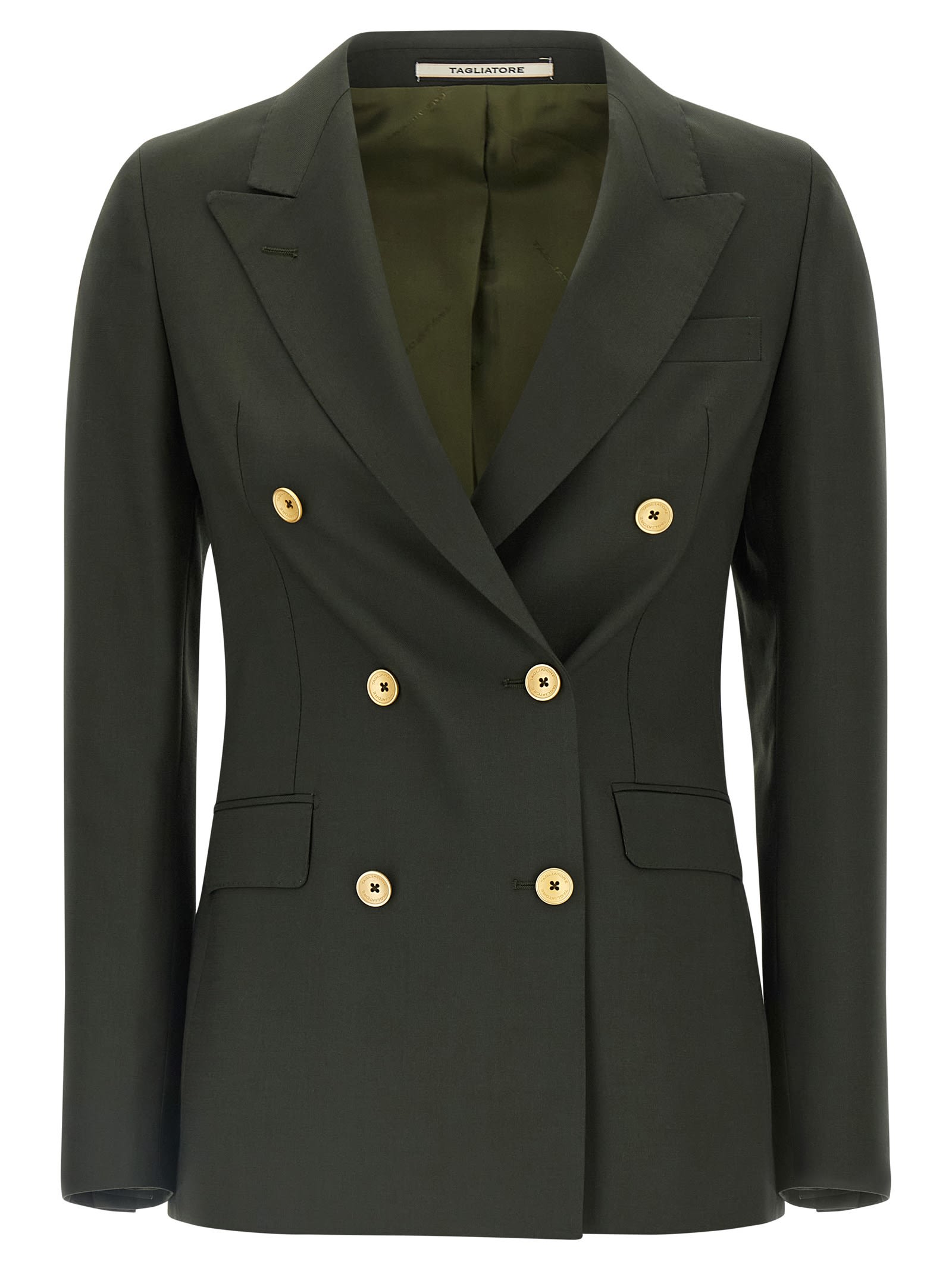 Tagliatore Parigi Double-breasted Peak-lapel Blazer In Green