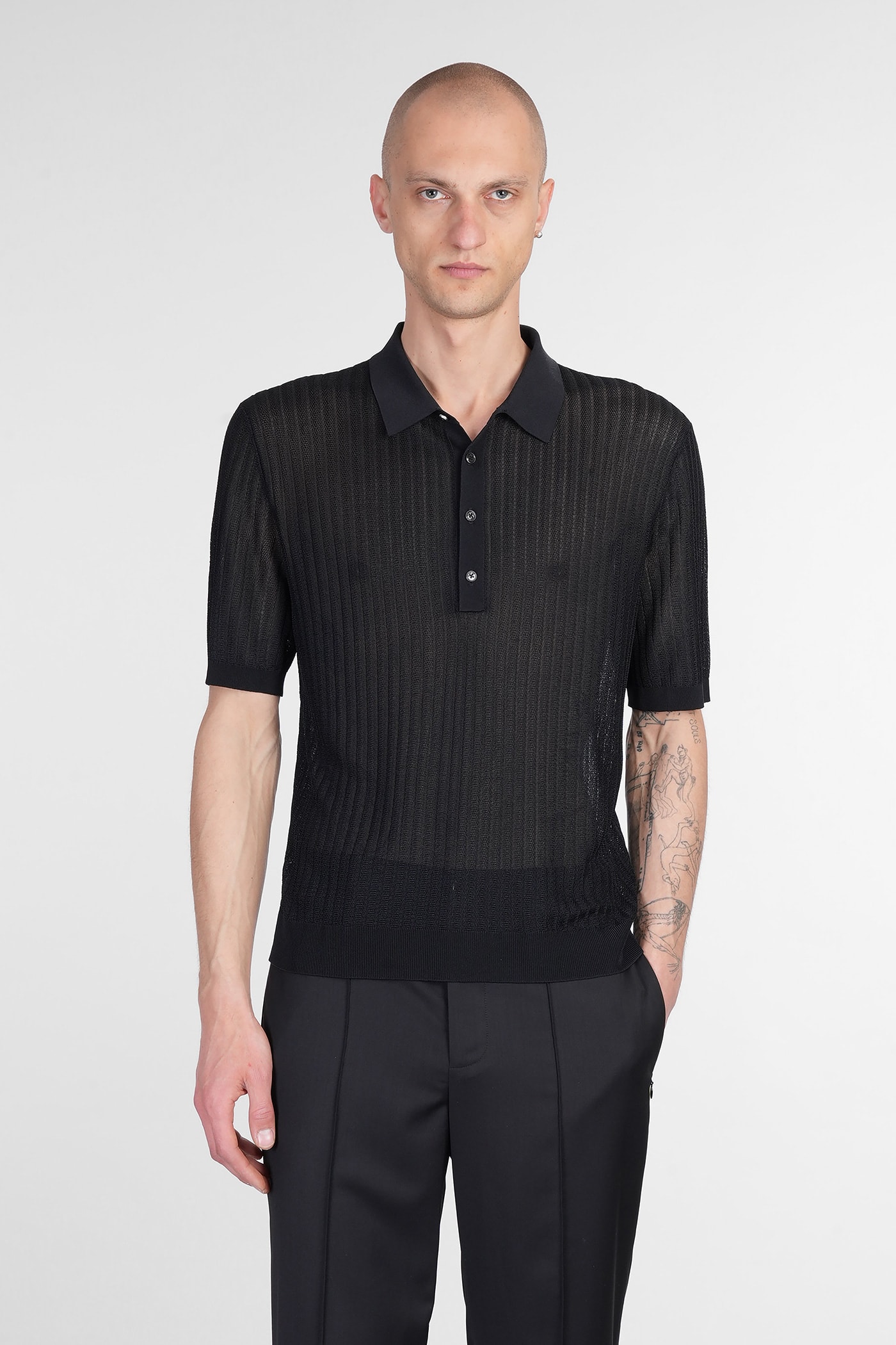 Shop Helmut Lang Polo In Black Viscose