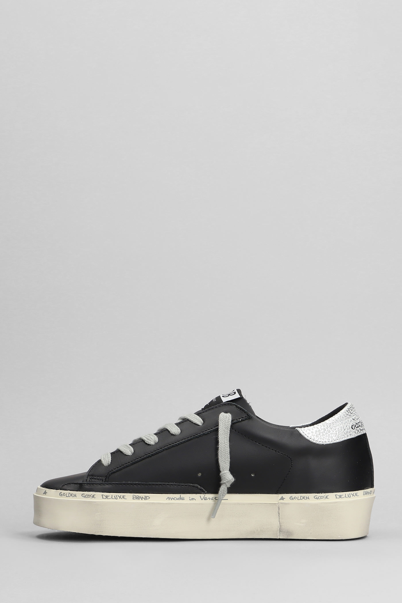 Shop Golden Goose Hi Star Sneakers In Black Leather