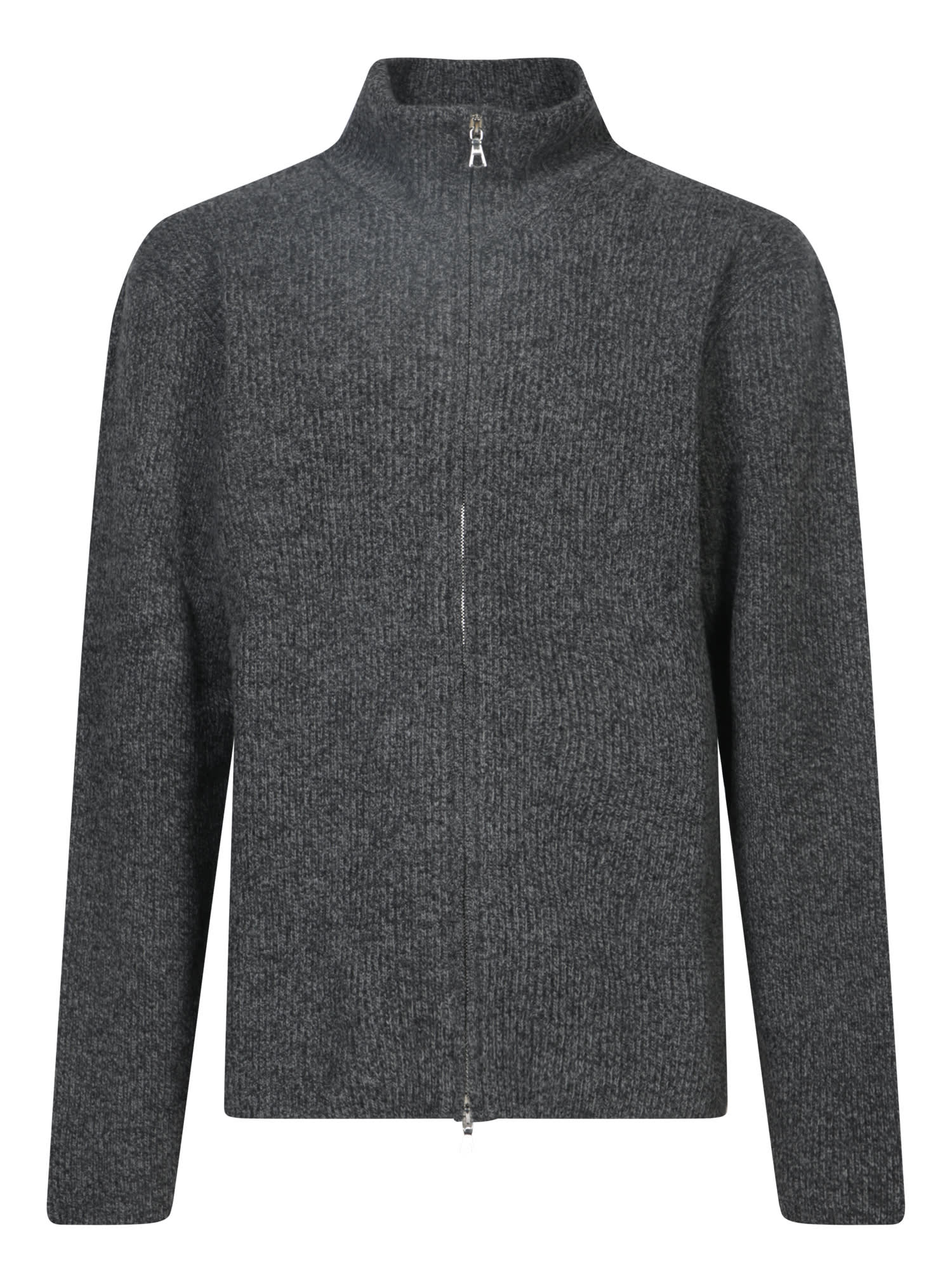 Officine Générale Full Zip Black/grey Sweater