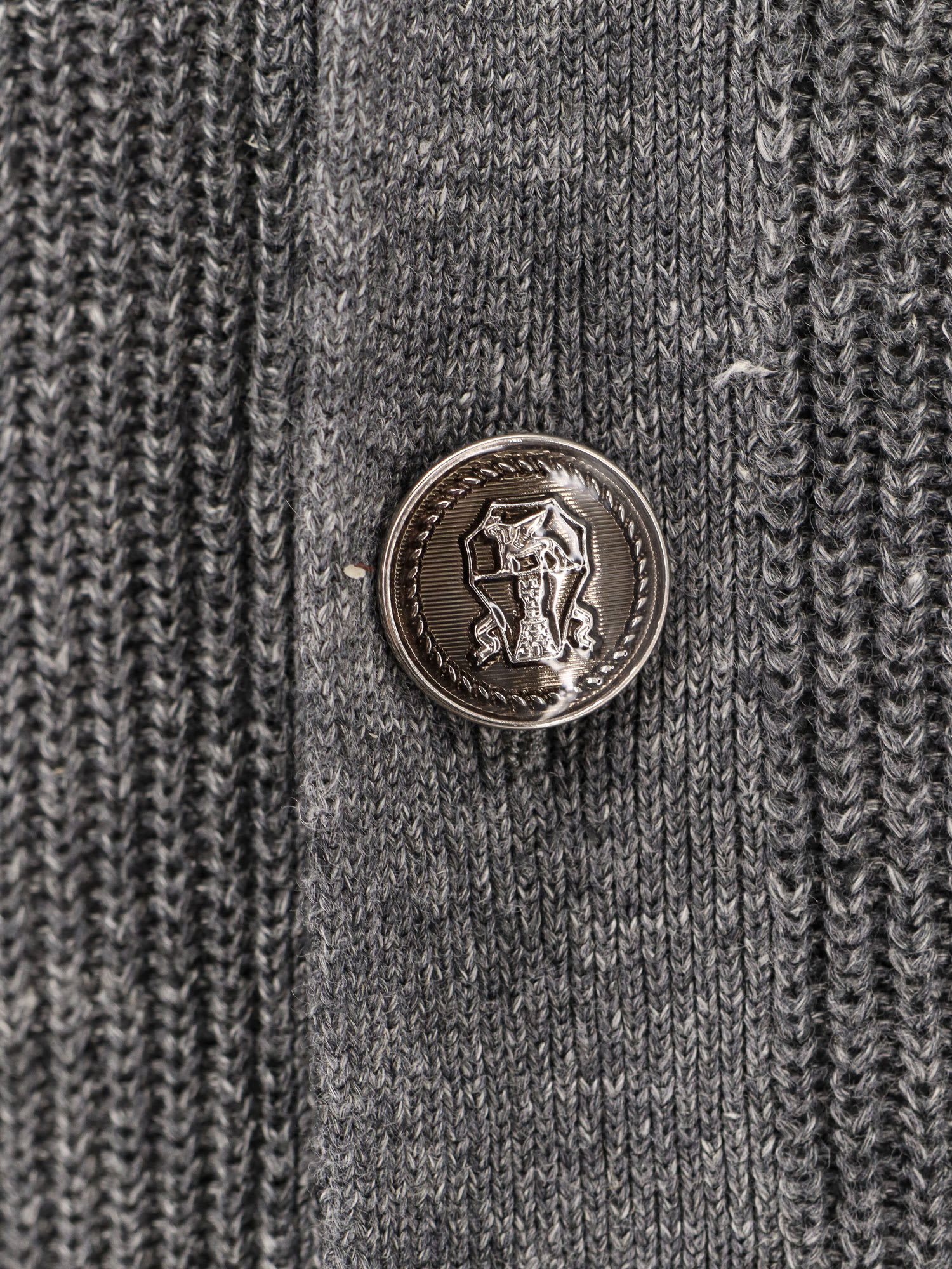 Brunello Cucinelli Cardigan Linen Blend Front Pockets In Grey