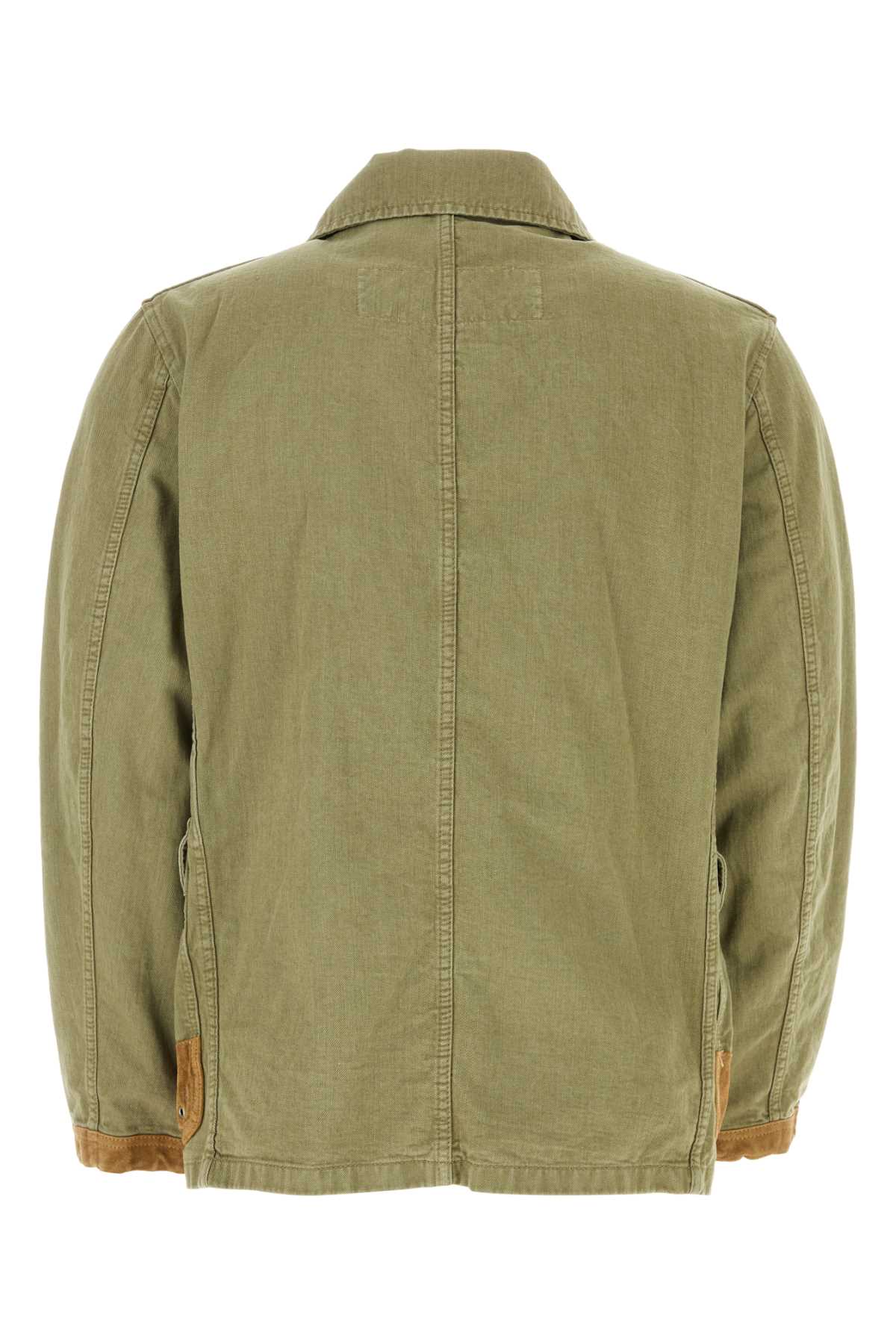 Shop Fay Green Cotton Jacket In Safari
