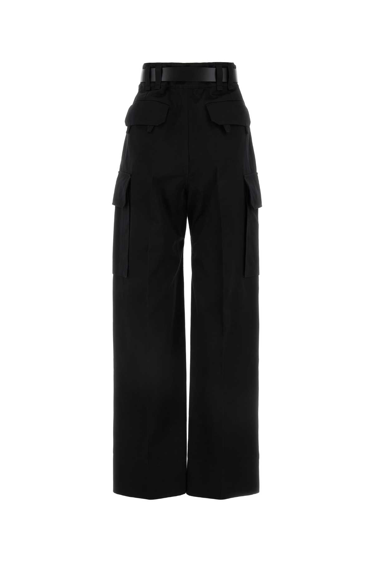 Shop Saint Laurent Black Cotton Pant In Noir