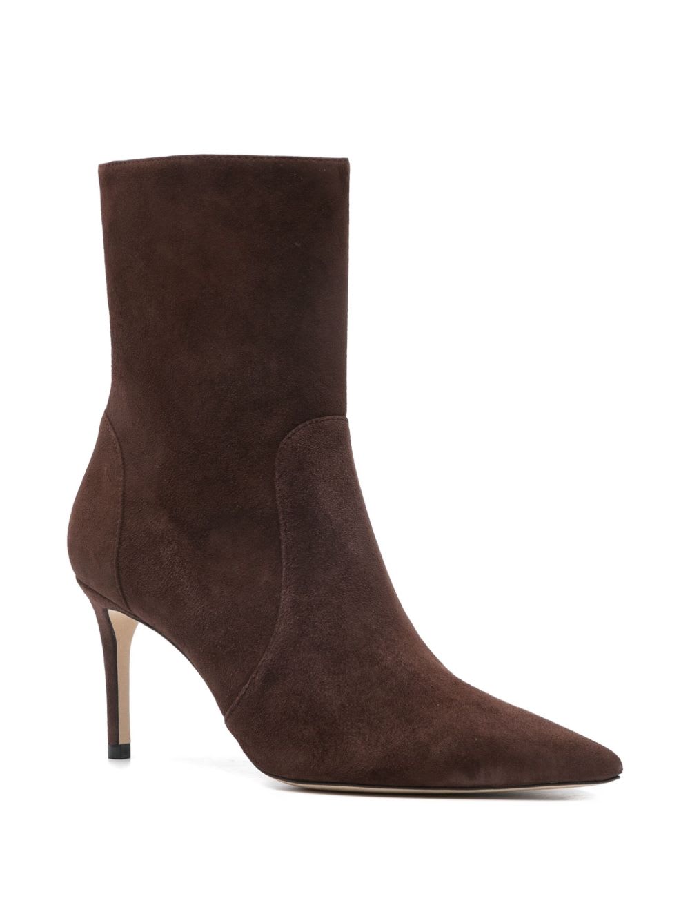 Stuart Weitzman 80mm Pointed-toe Zip Boots In Brown