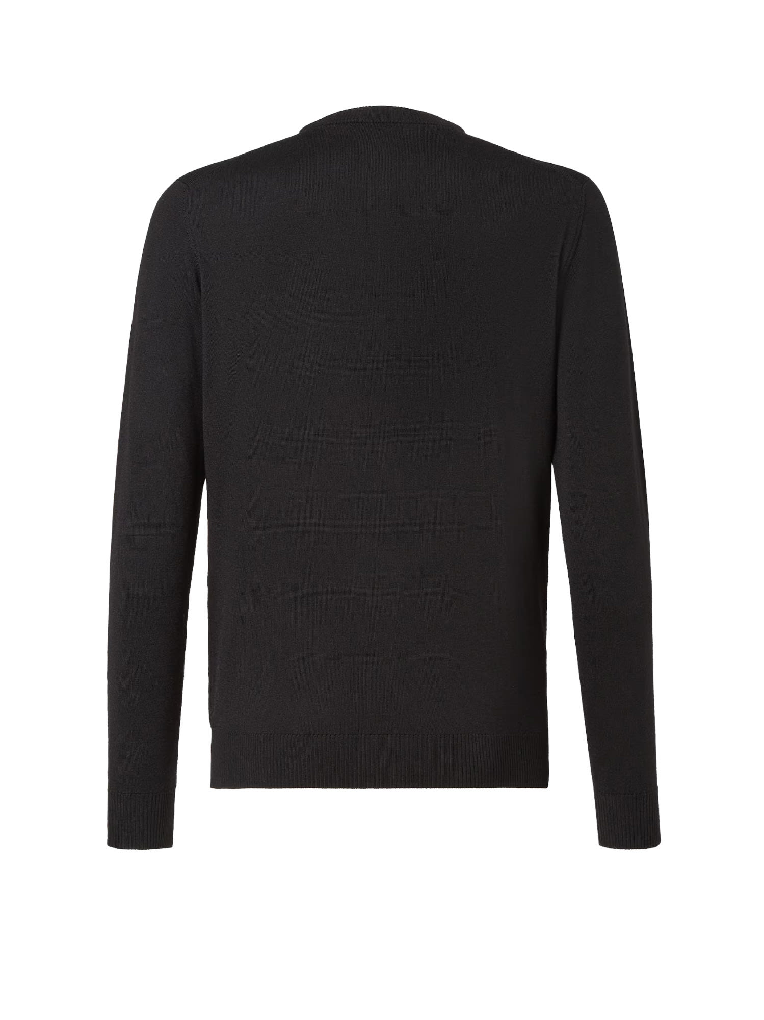 Fendi Knit Sweater With Ribbed Cuffs And Pocket In Gray
