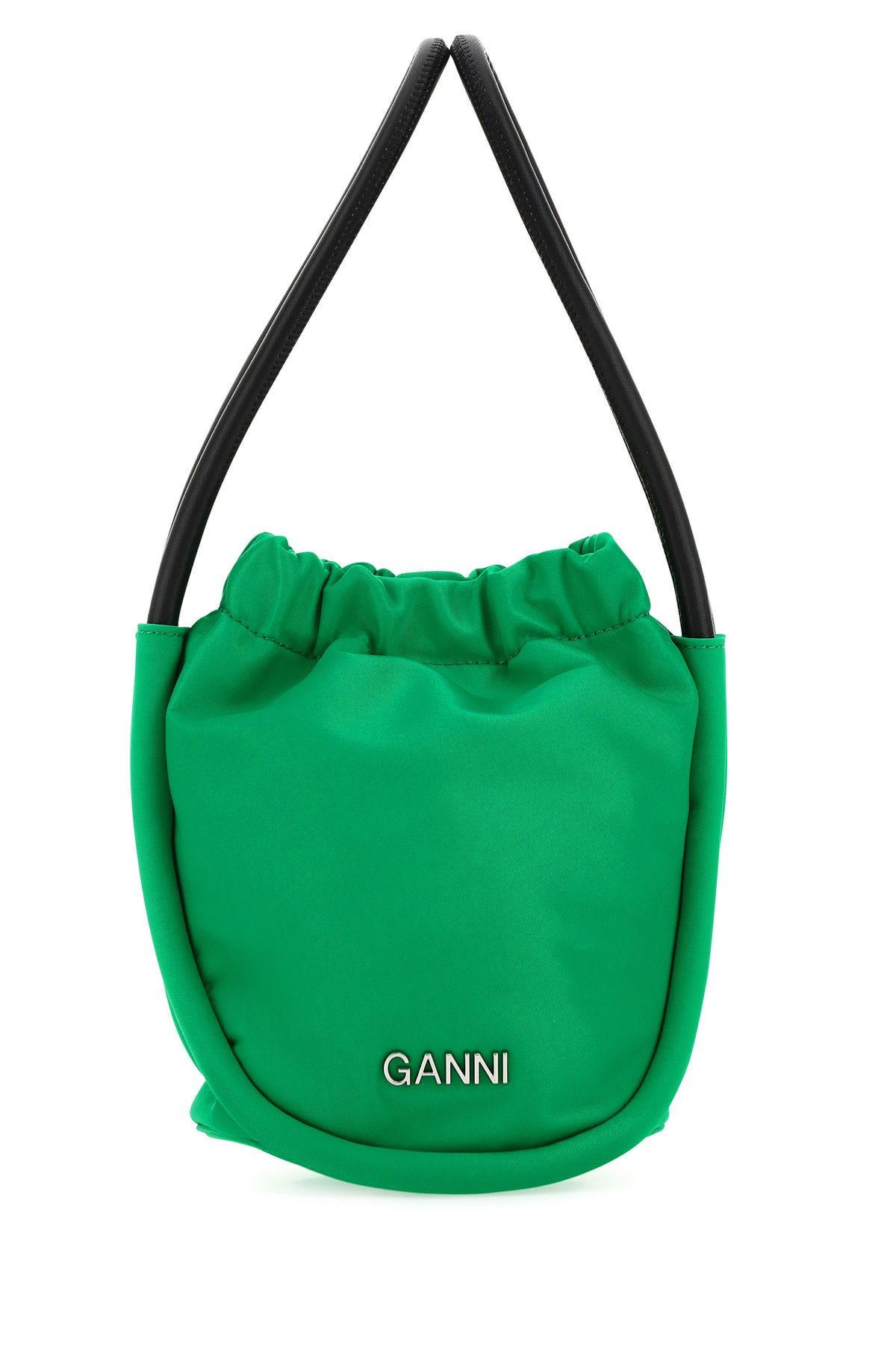 Knot Mini Nylon Shoulder Bag in Green - Ganni