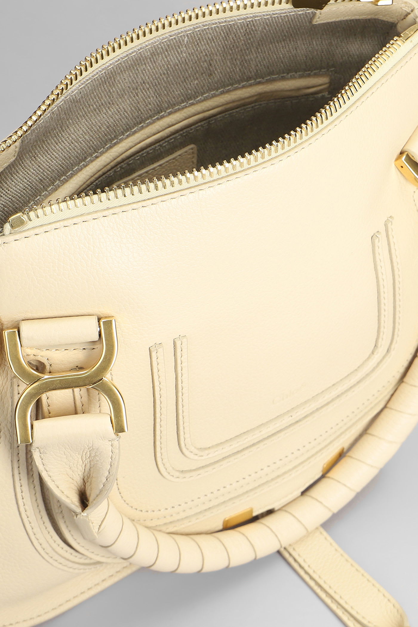 Chloé Mercie Shoulder Bag In Beige Leather In Neutral