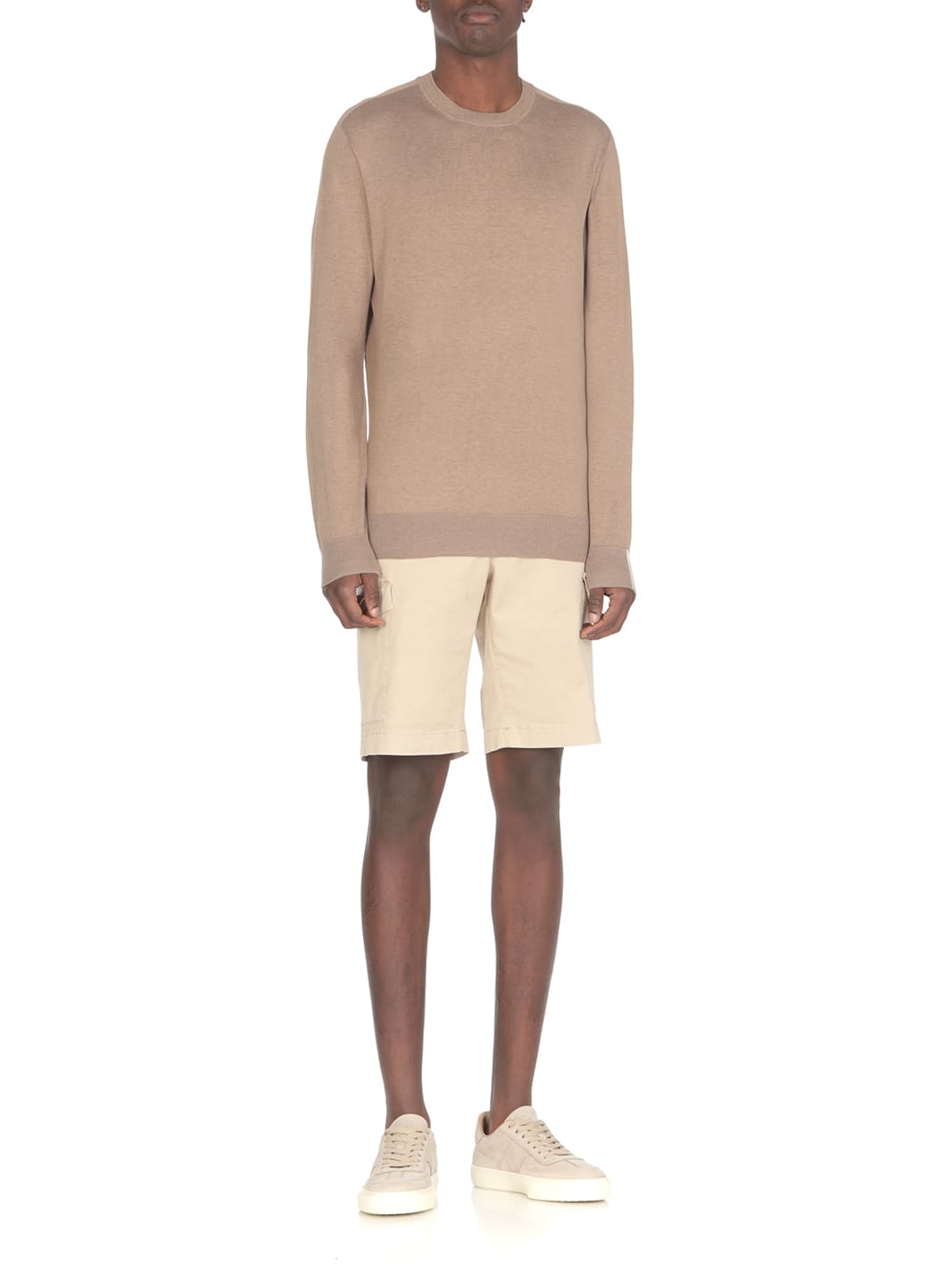 Shop Peserico Silk And Cotton Sweater In Beige