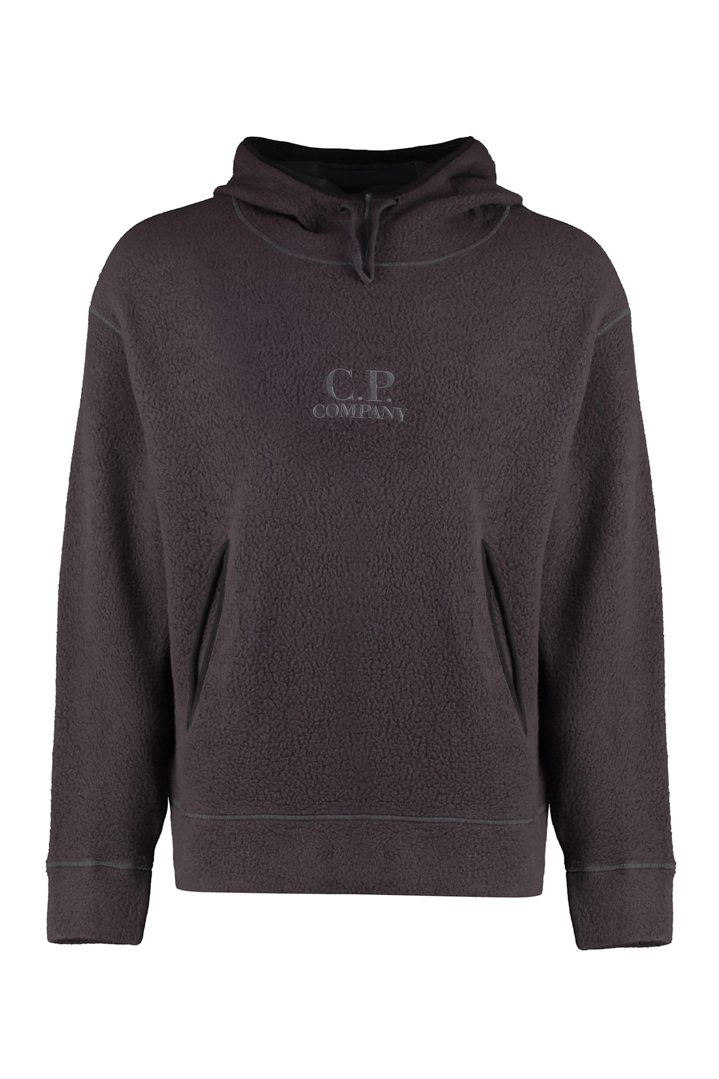 Shop C.p. Company Fleece Hoodie In Grey