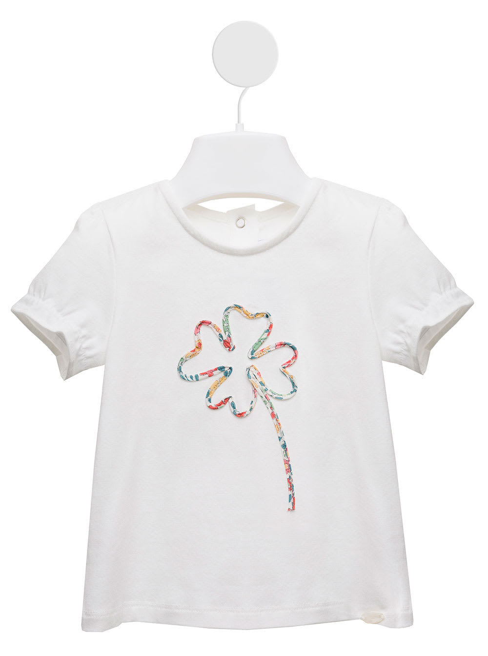 Tartine Et Chocolat Kids Baby Girls White Cotton T-shirt With Floral Detail