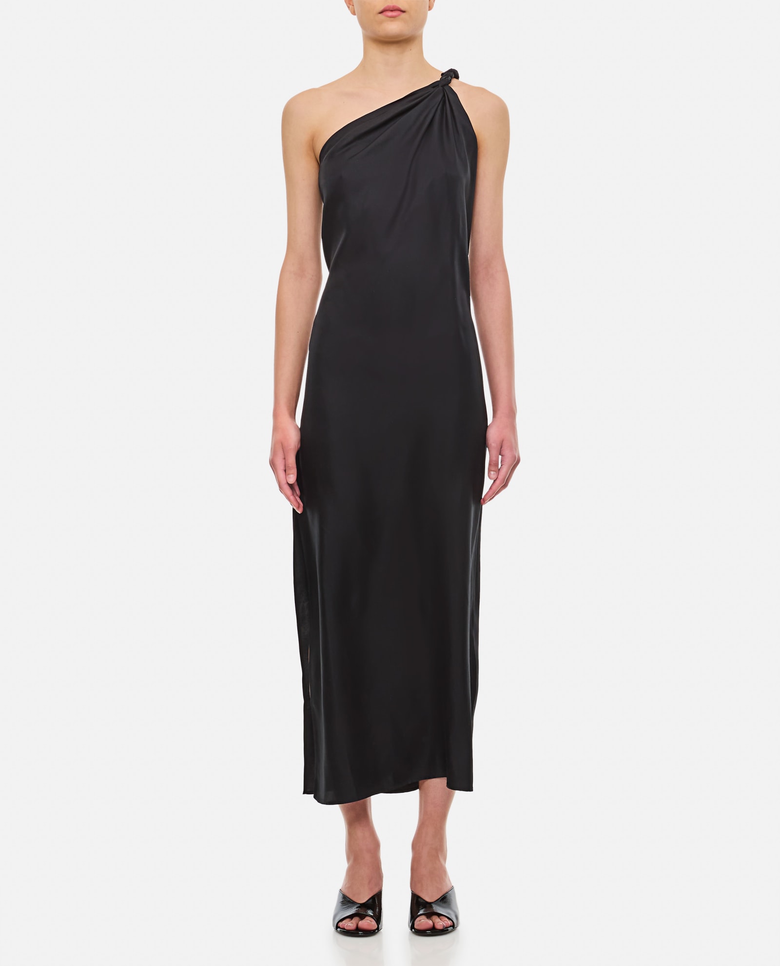 Silk Single-shoulder Midi Dress