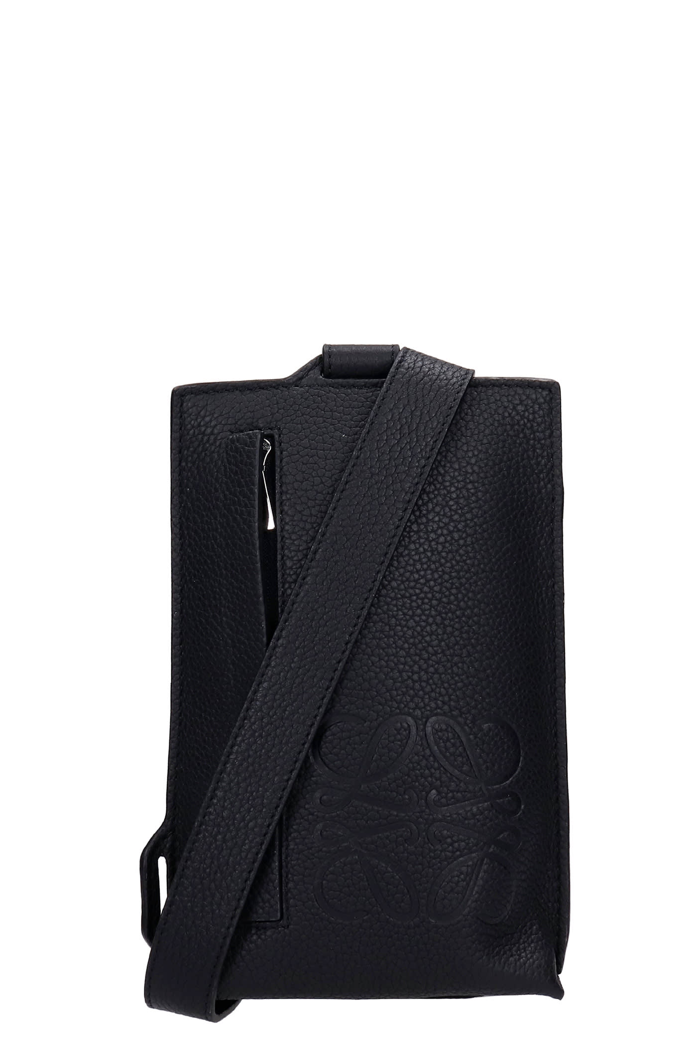 Loewe Vertical T Shoulder Bag In Black Leather