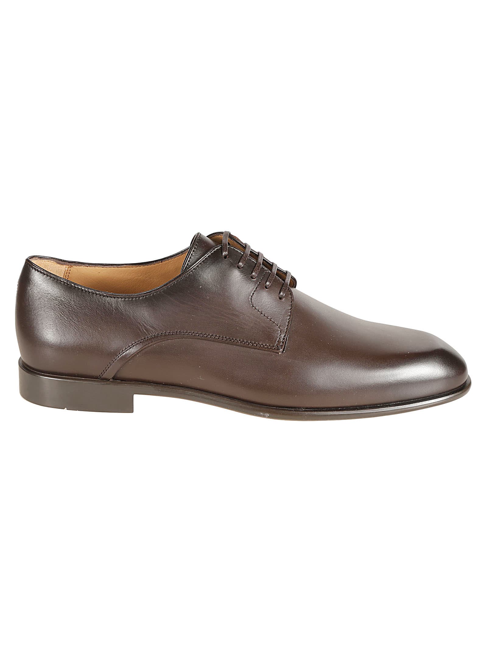 Ferragamo Posco Derby Shoes In Brown