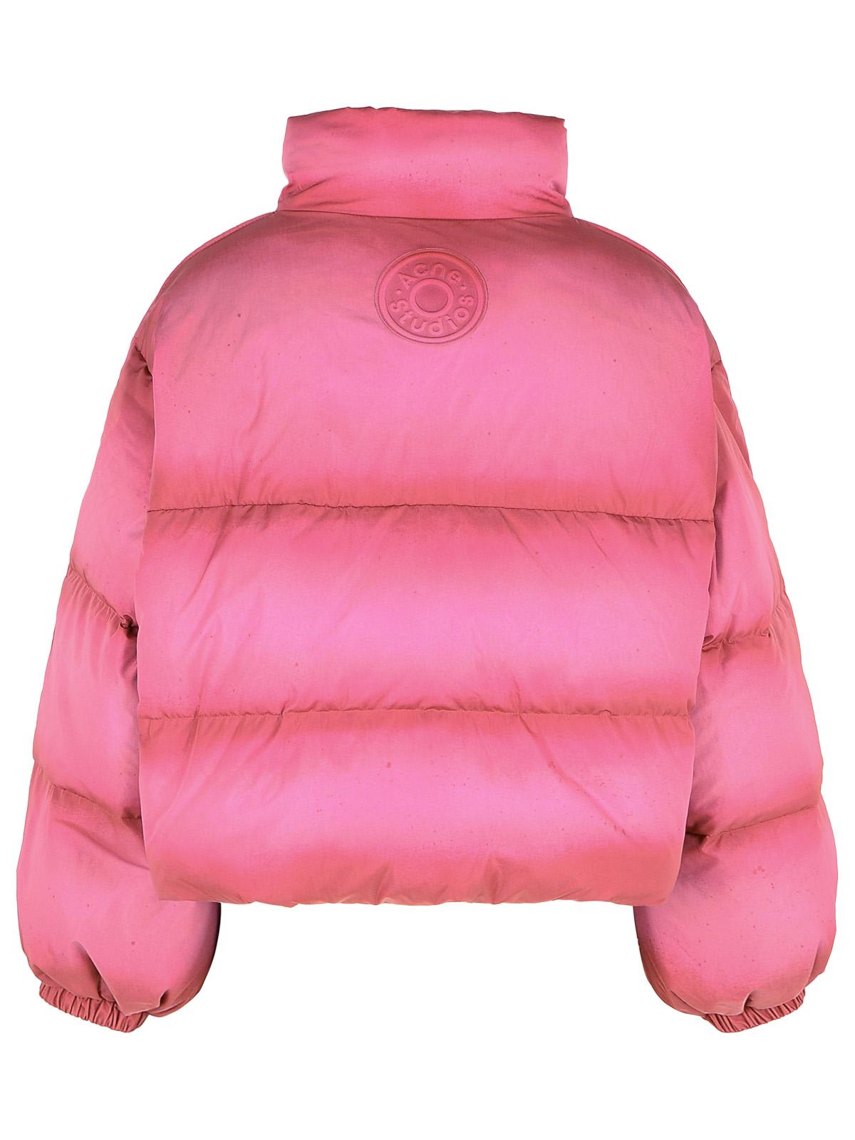 Shop Acne Studios Pink Nylon Down Jacket