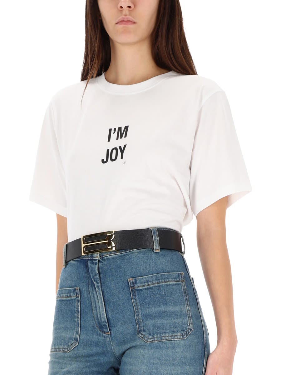 Victoria Beckham Slogan T-shirt In White