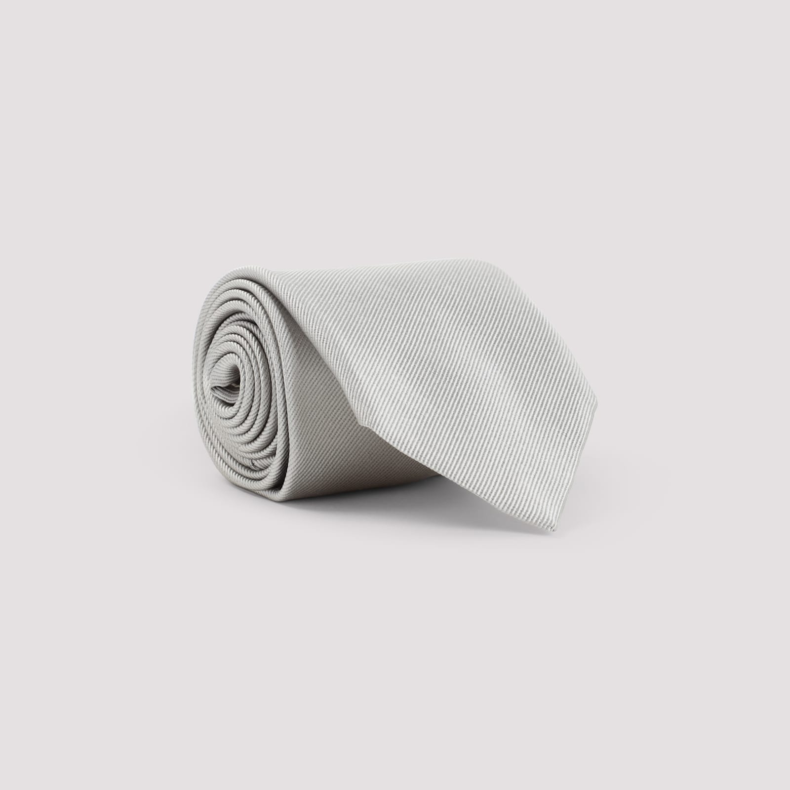 Tom Ford Subtle Ribbed Silk Tie In Nude Tones In White