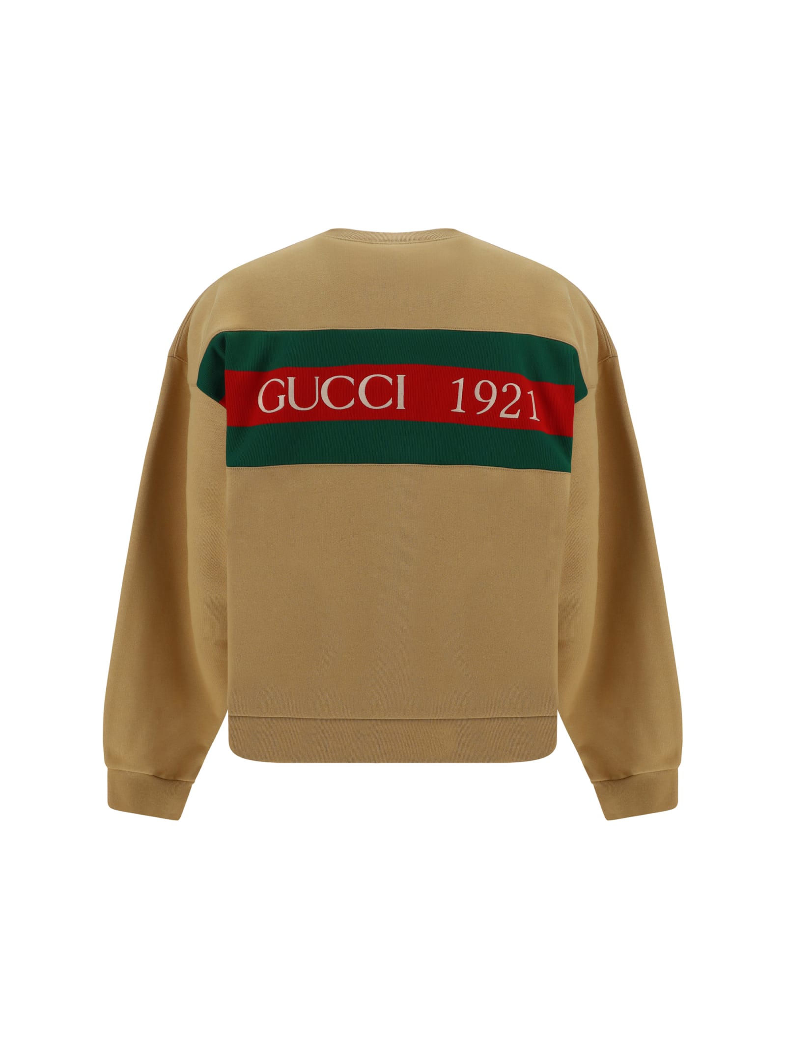 Shop Gucci Sweatshirt In Camel/mix