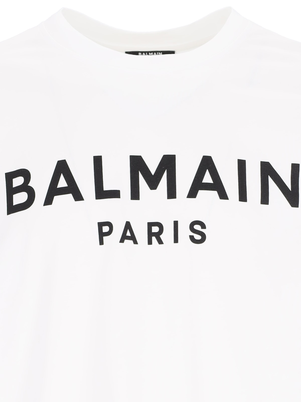 Shop Balmain Logo T-shirt In Bianco