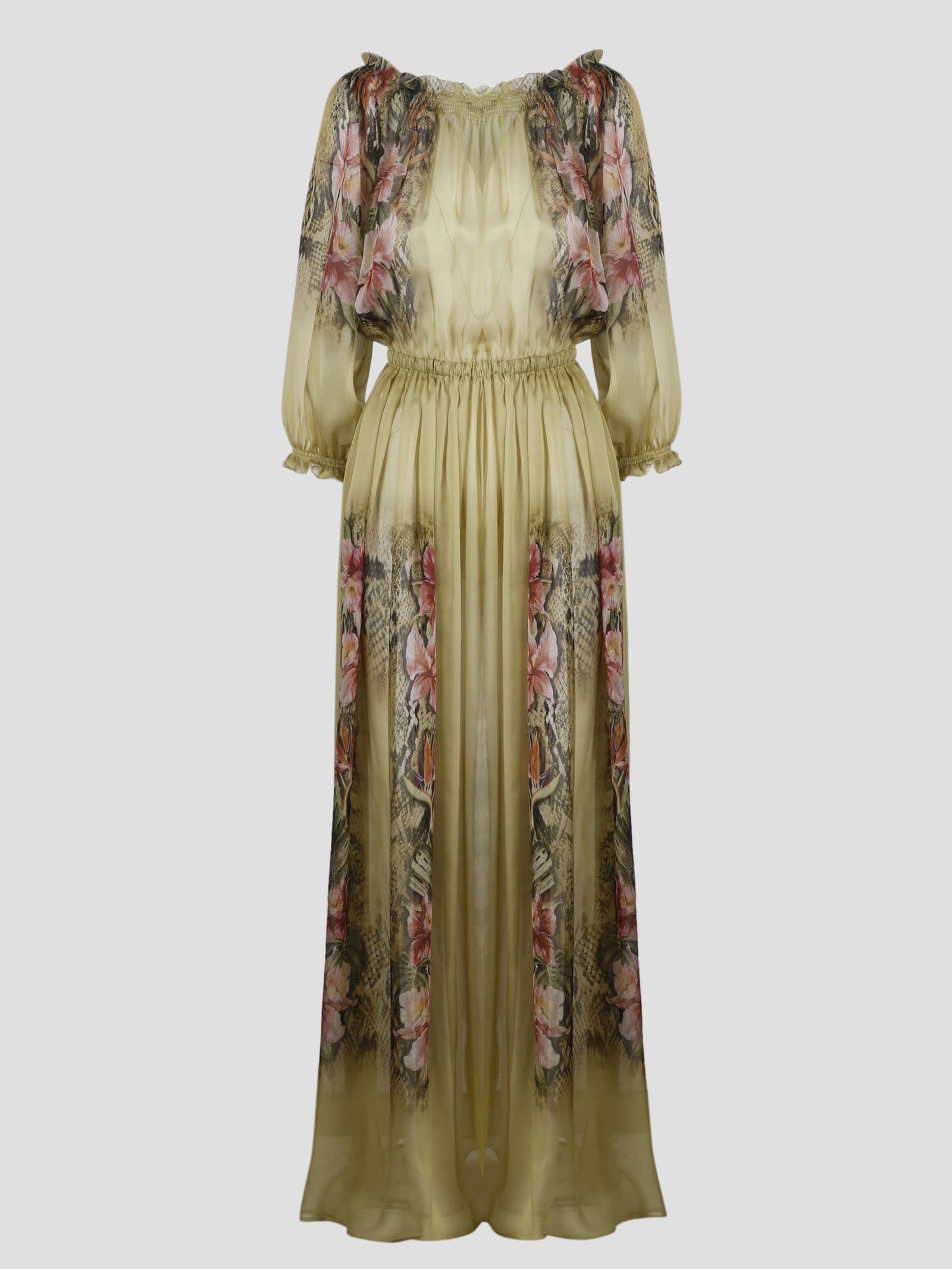 Alberta Ferretti Tropical Flower Long Dress