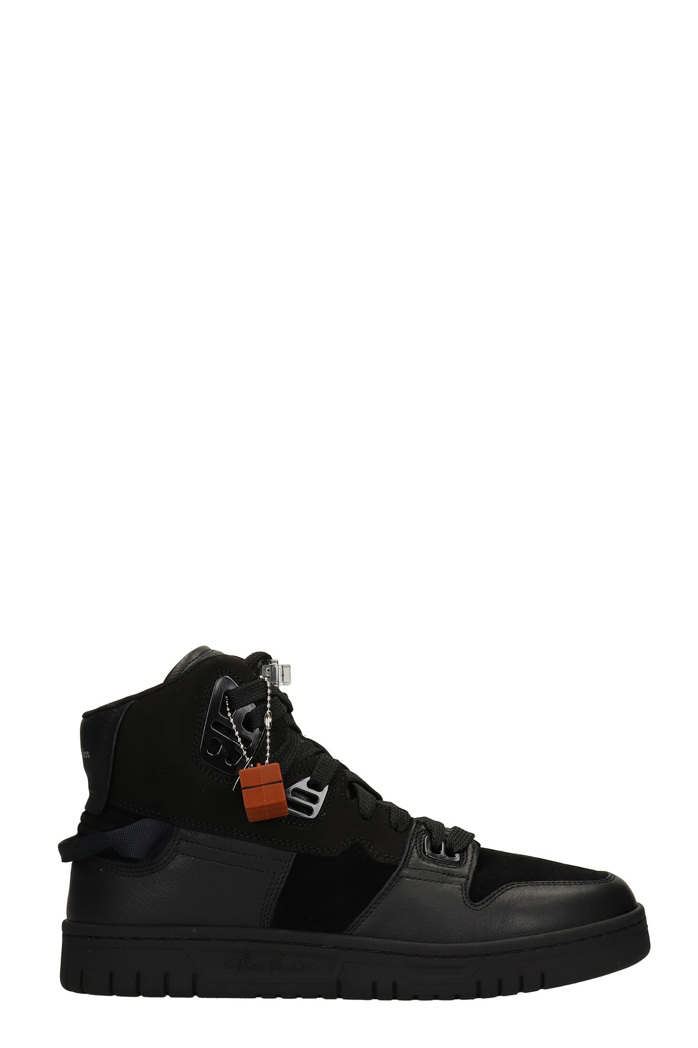 Acne Studios Sthmc High Mix Sneakers In Black Suede And Leather