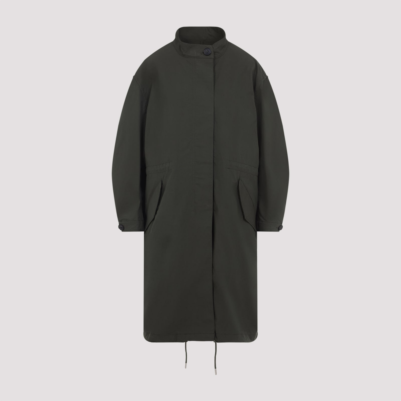 Givenchy Cotton Jacket With Back Slit And Drawstrings In Brown