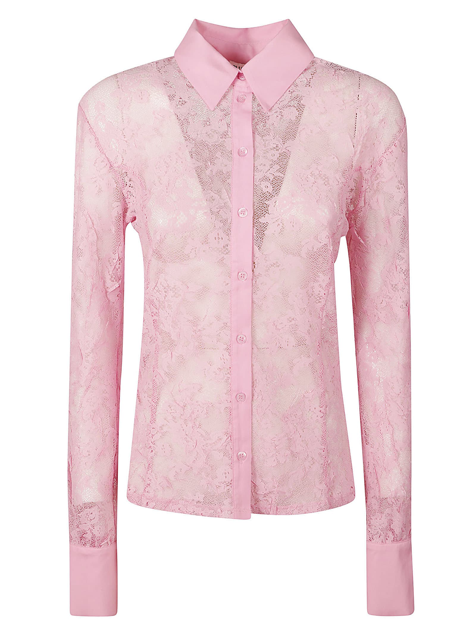 Shop Blugirl Floral Lace Shirt In Pink