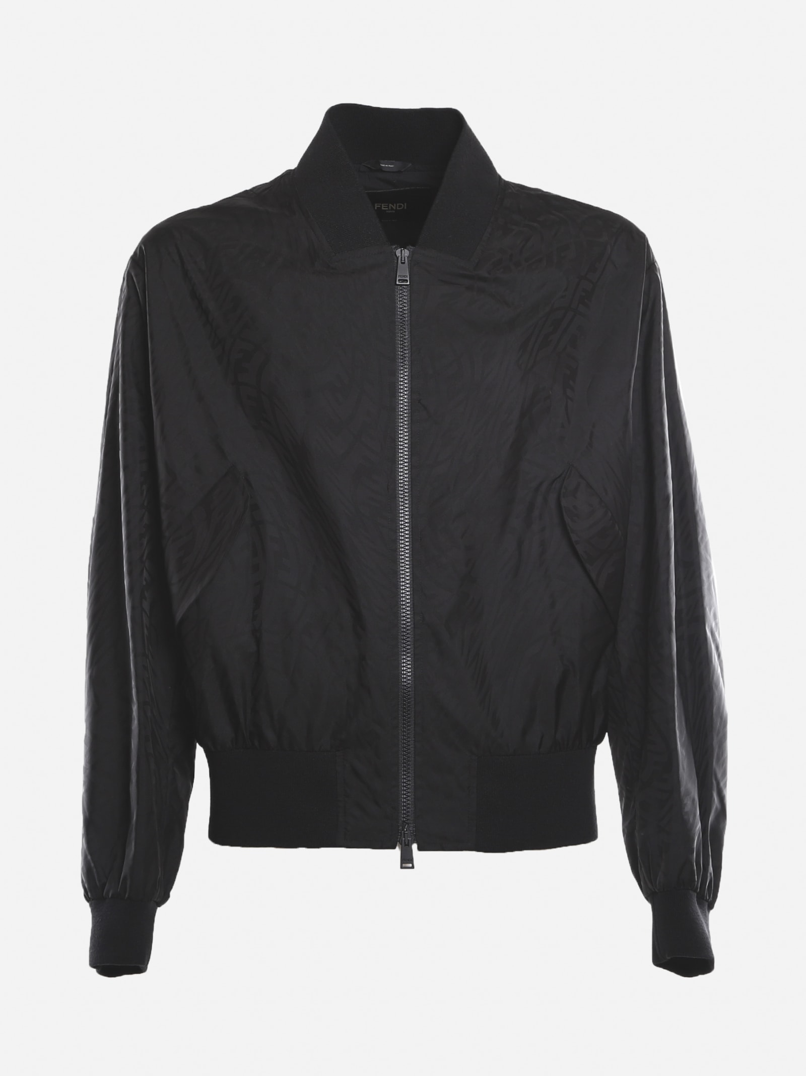 Fendi Technical Fabric Jacket With All-over Ff Vertigo Motif