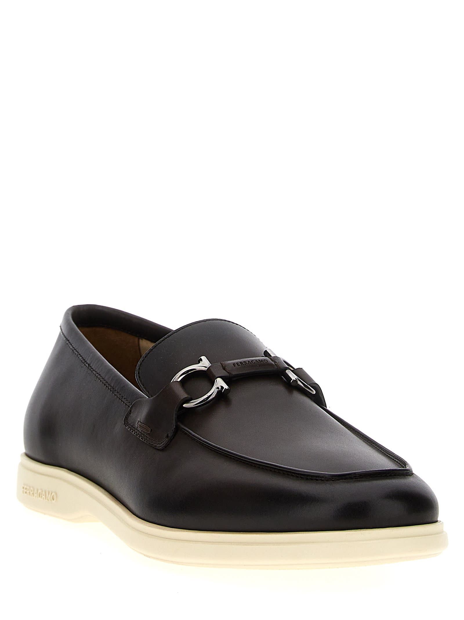 Ferragamo Dark Brown Cosimo Loafers In Brown