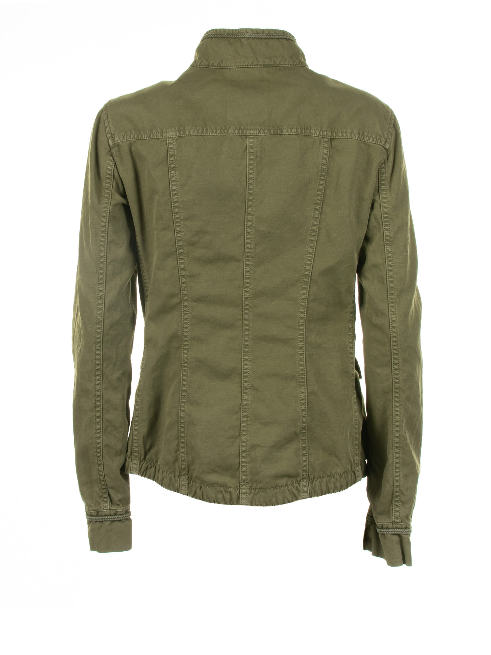 Shop Fay Green Multi-pocket Jacket With Buttons In Verde