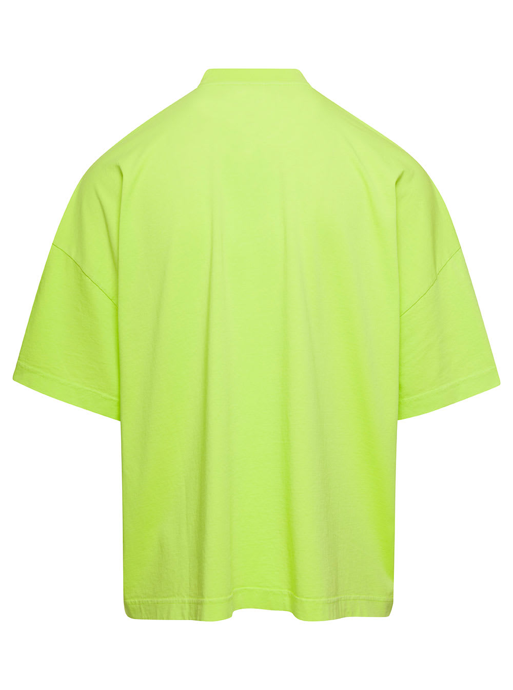 Shop Bonsai Oversized Acid Green T-shirt With Logo Print In Cotton Man